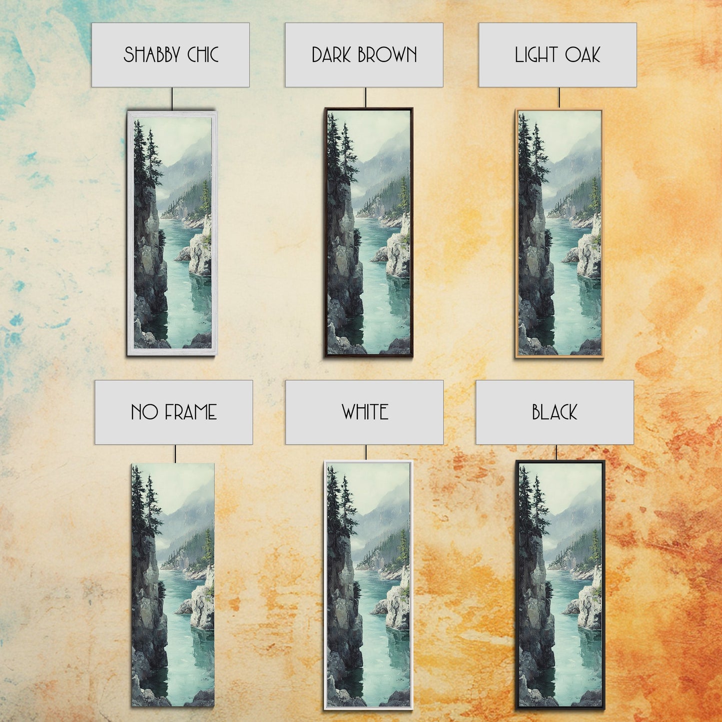 Framed Canvas Print Coastal Landscape Art Nautical Decor Tall Narrow Art Beach House Wall Art Perfect Above Couch Nautical Wall Art