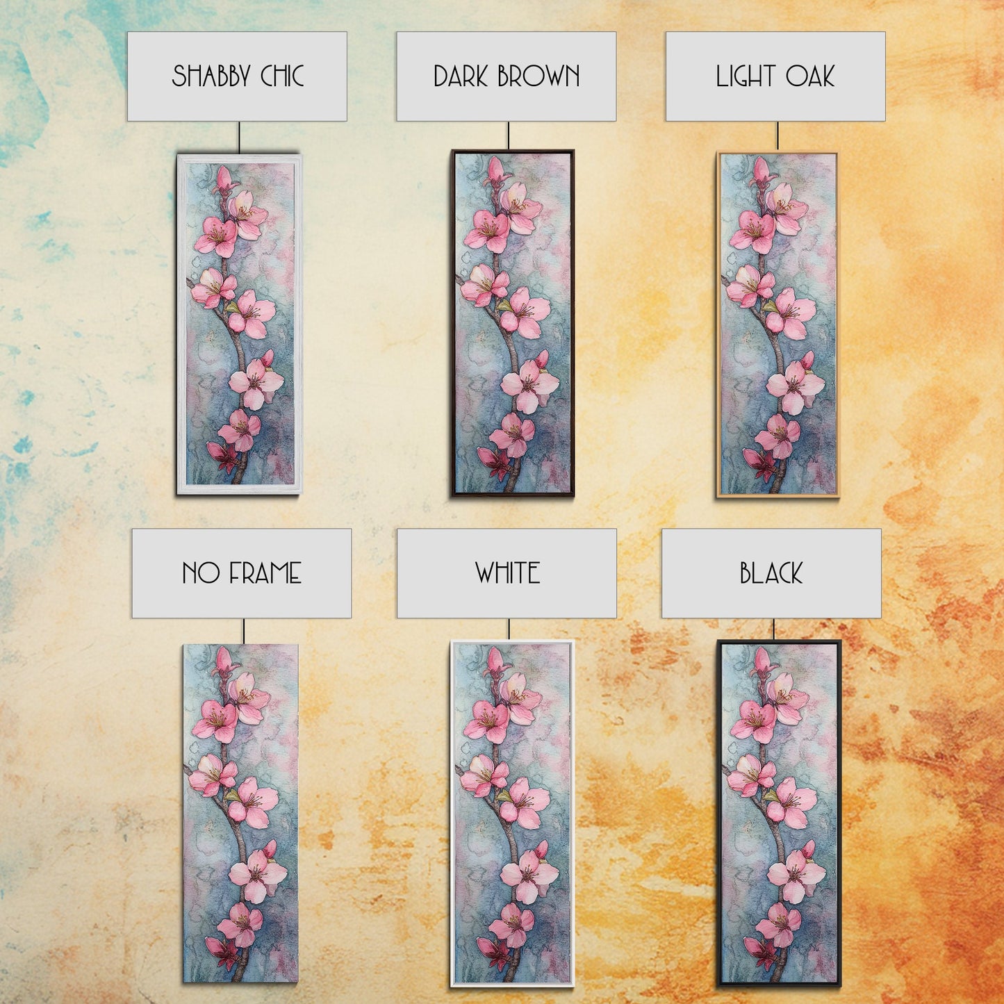 Delicate Cherry Blossom Branch Painting - Canvas Print for Floral Wall Art, Botanical Decor, Pink Bloom Art, Spring Wall Decor, Nature Print