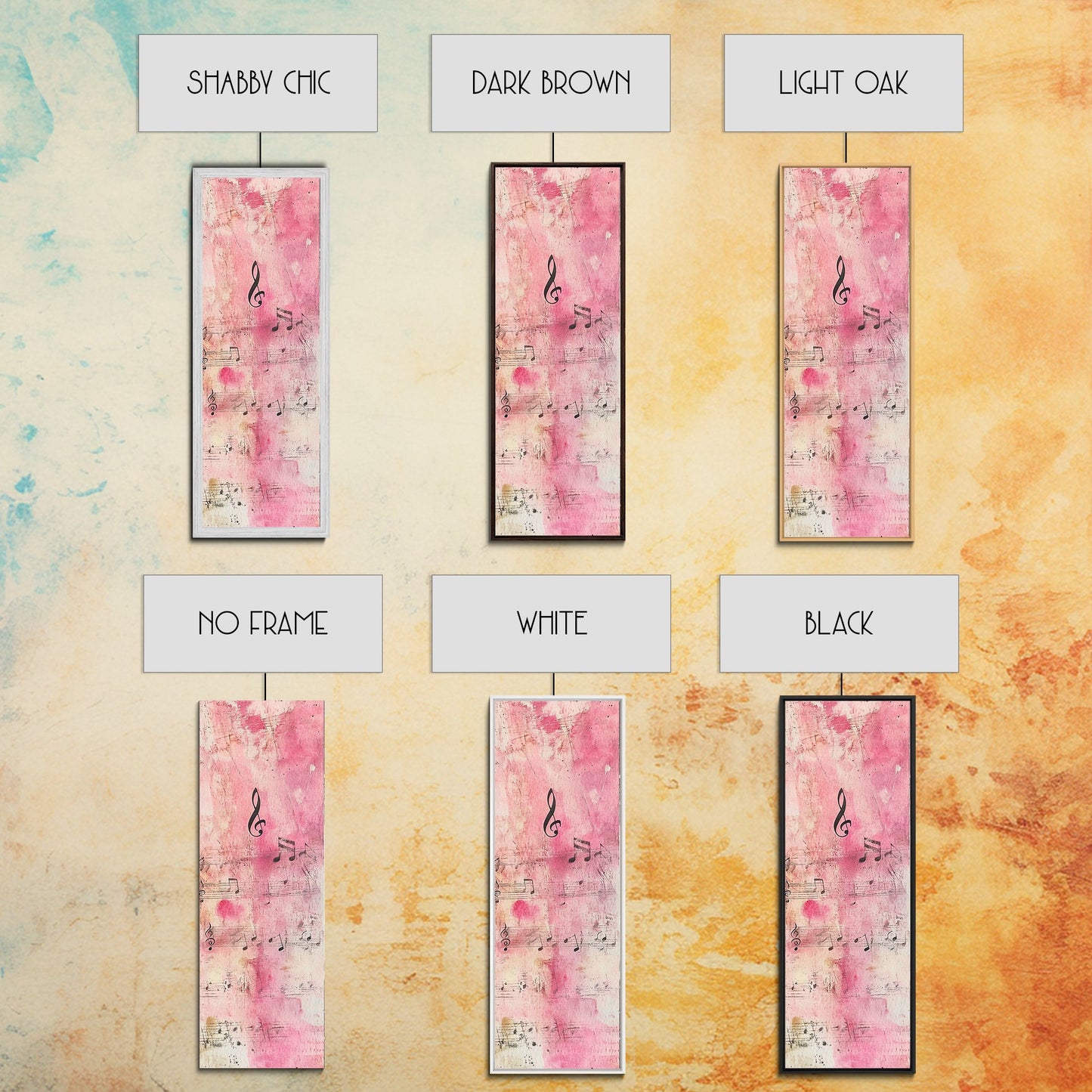 Musical Notes Abstract Canvas Print Pink Abstract Art Whimsical Art Rustic Decor Gift Idea Music Lovers Light Pink Wall Art