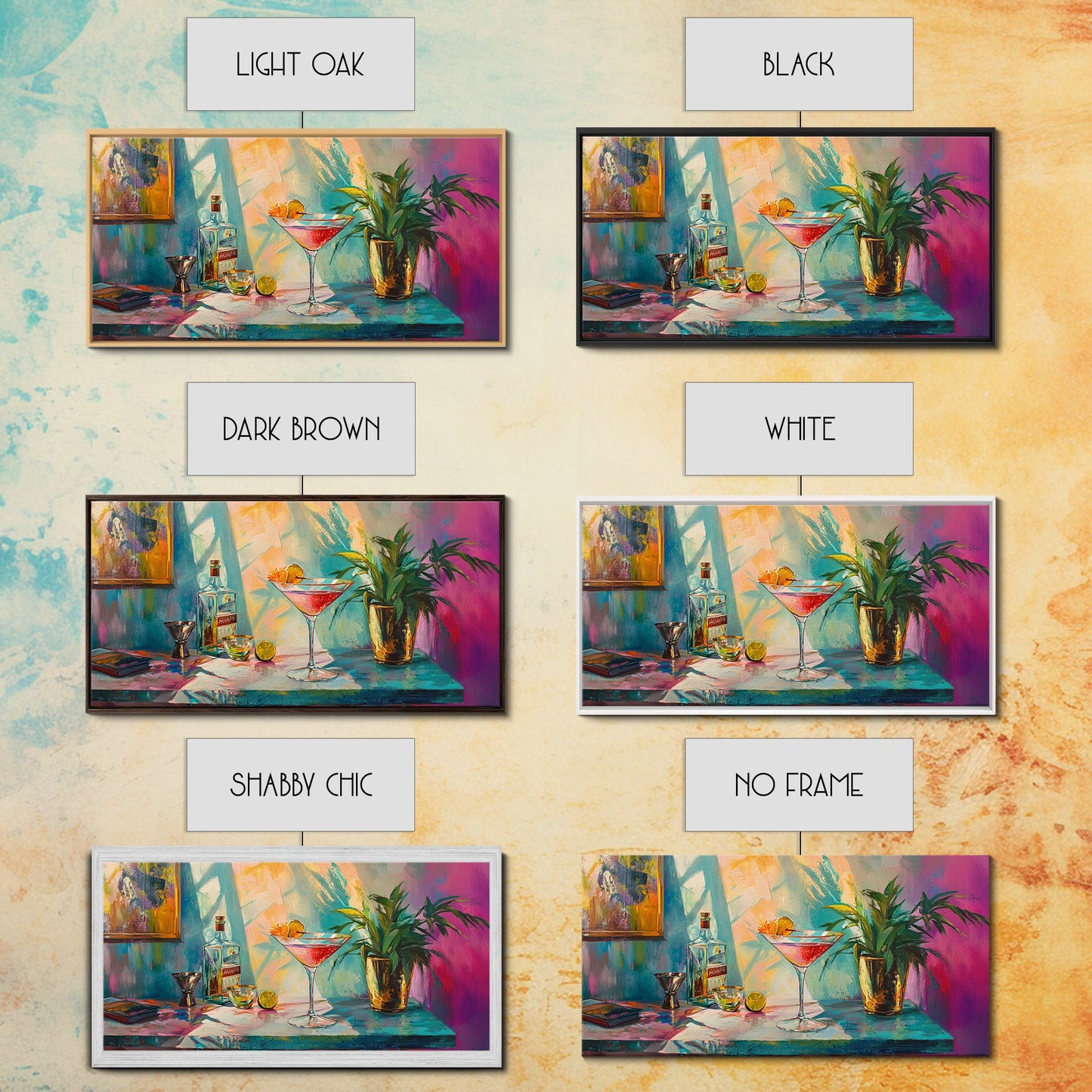 Martini Cocktail Canvas Print Colorful Bar Wall Art Vibrant Foodie Home Decor Gift Idea Kitchen Modern Party Drink Art Living Room