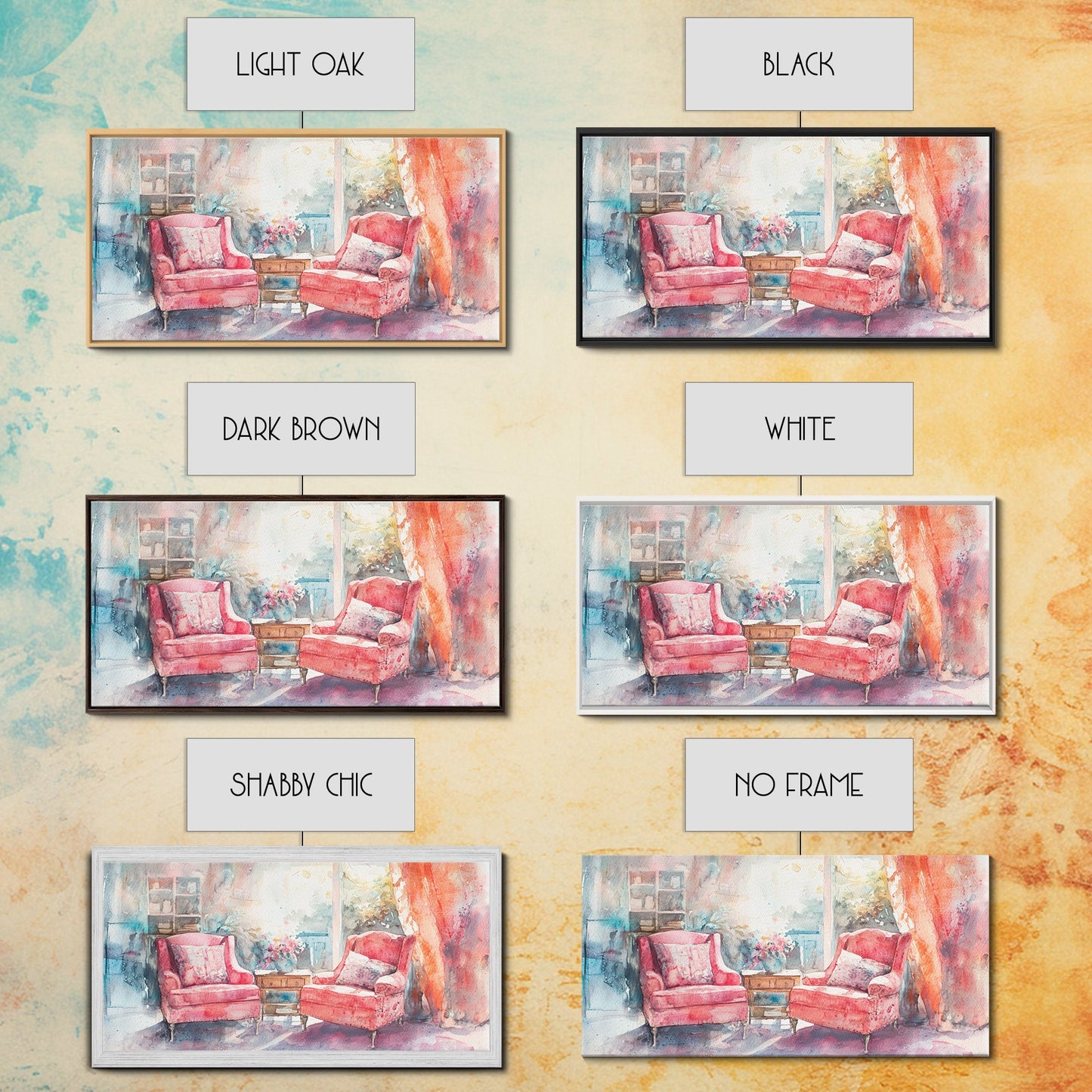 Cozy Armchair Canvas Print | Farmhouse Living Room Wall Art | Rustic Decor | Framed Canvas Print Gift Idea | Above Couch Pink Art