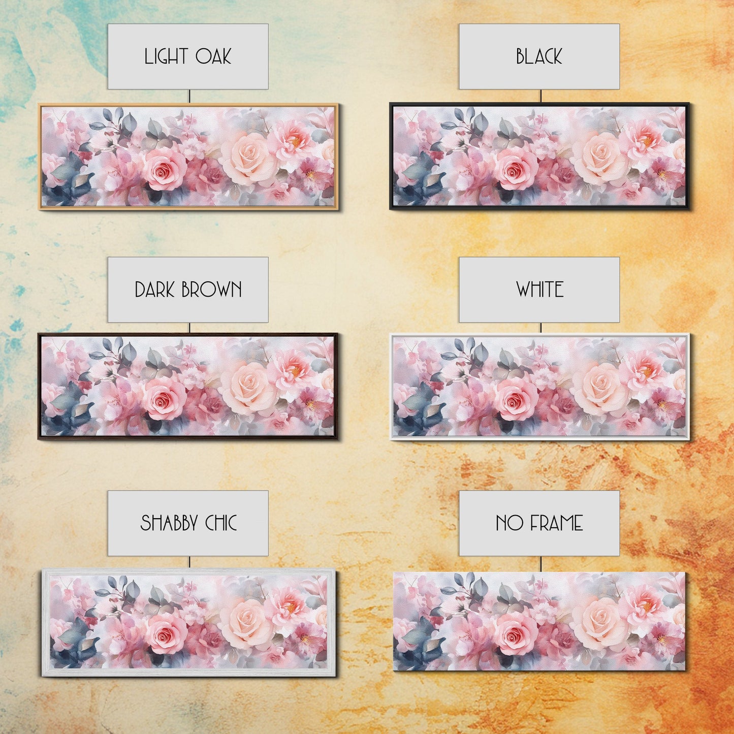 Floral Bloom Canvas Print, Rose Painting with Soft Pastel Tones, Romantic Botanical Prints for Bedroom or Guest Room Decor