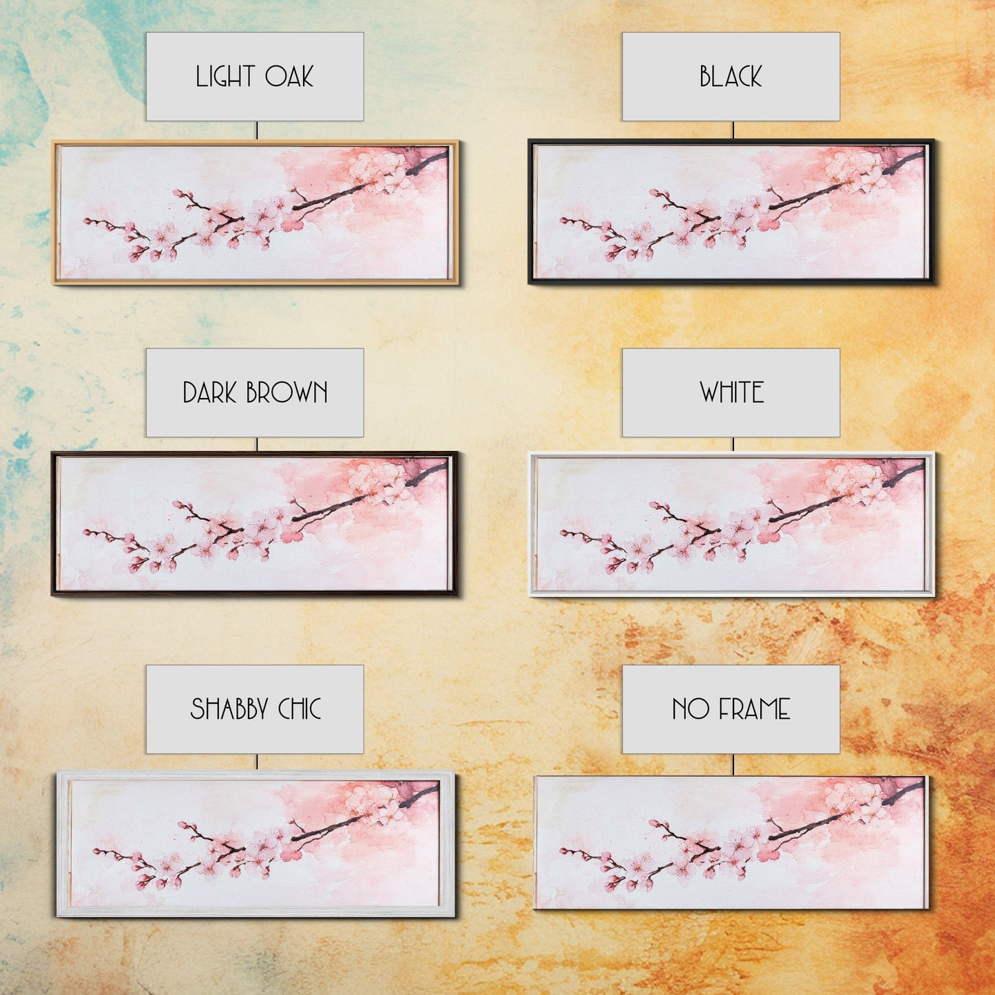 Cherry Blossom Framed Canvas Print, Japanese Sakura Wall Art, Light Pink Decor, Minimalist Botanical Artwork, Bedroom or Living Room Art