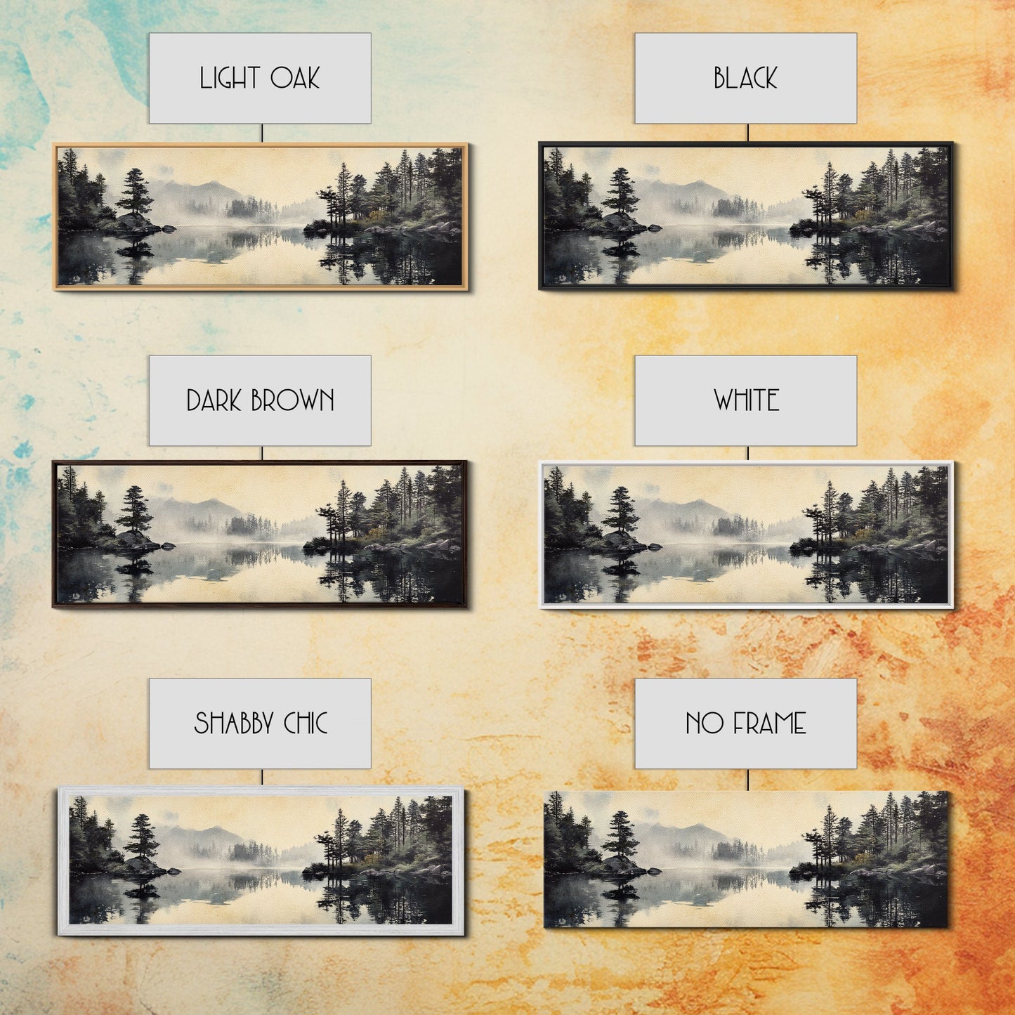 Tranquil Woodland Reflection Canvas Print, Lake Tahoe Art, Smoky Mountain Art, Coastal Landscape Art, Bedroom Art, Rustic Decor