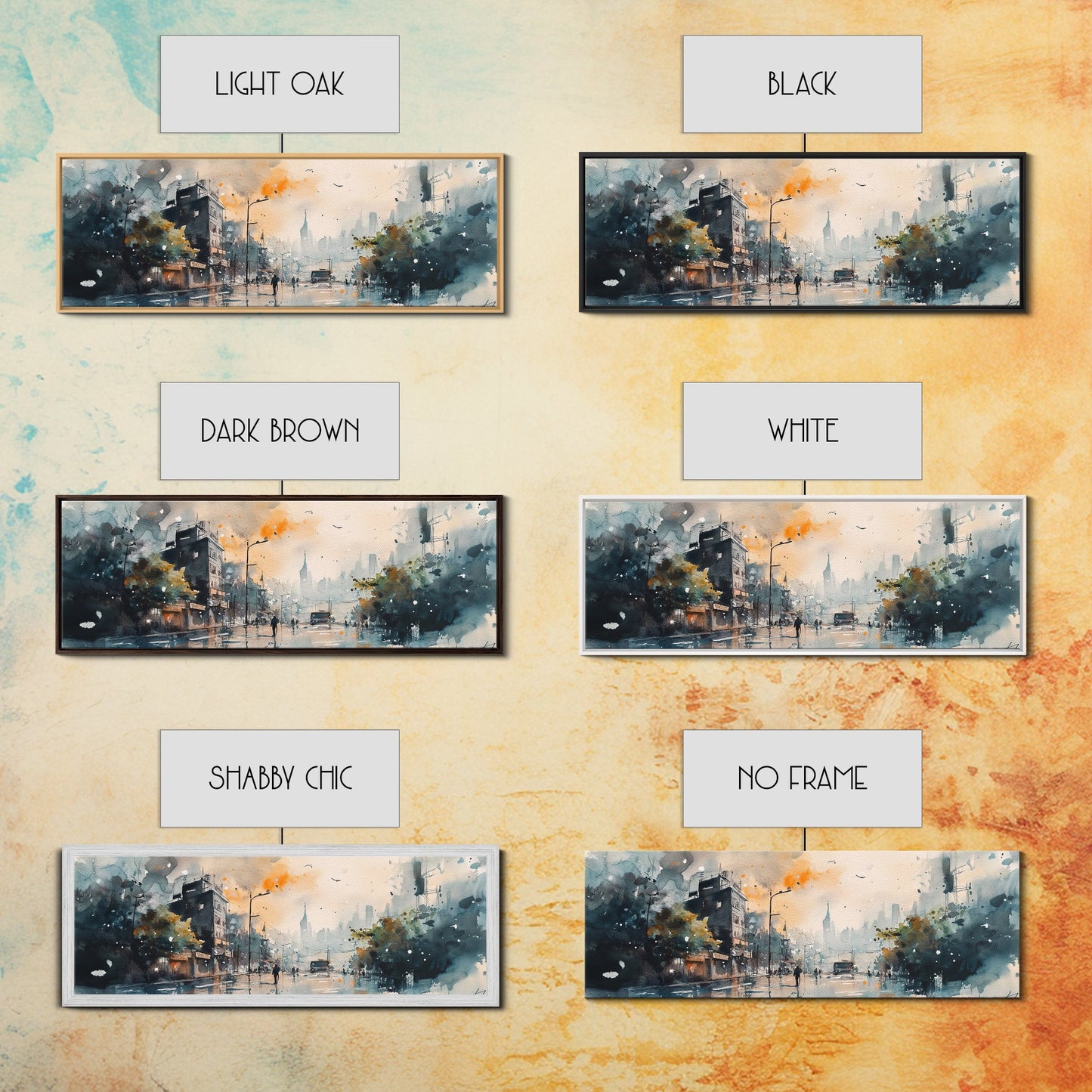 Moody Urban Streetscape Canvas Print, Lofi Art, Southwest Wall Art, Modern Cityscape Art, Above Couch Artwork, Urban Living Room Decor