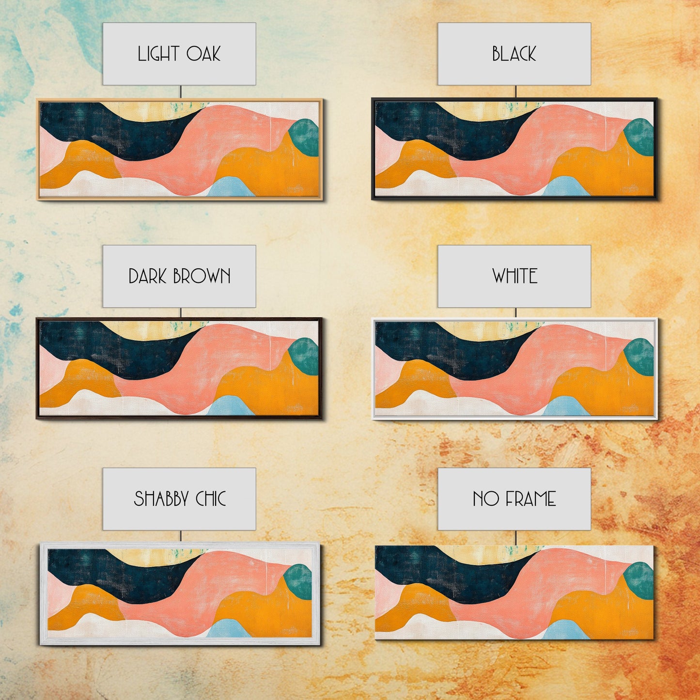 Coastal Abstract Framed Canvas Print Nautical Painting Coastal Landscape Artwork Seascape Wall Art Living Room Ocean Horizontal Decor