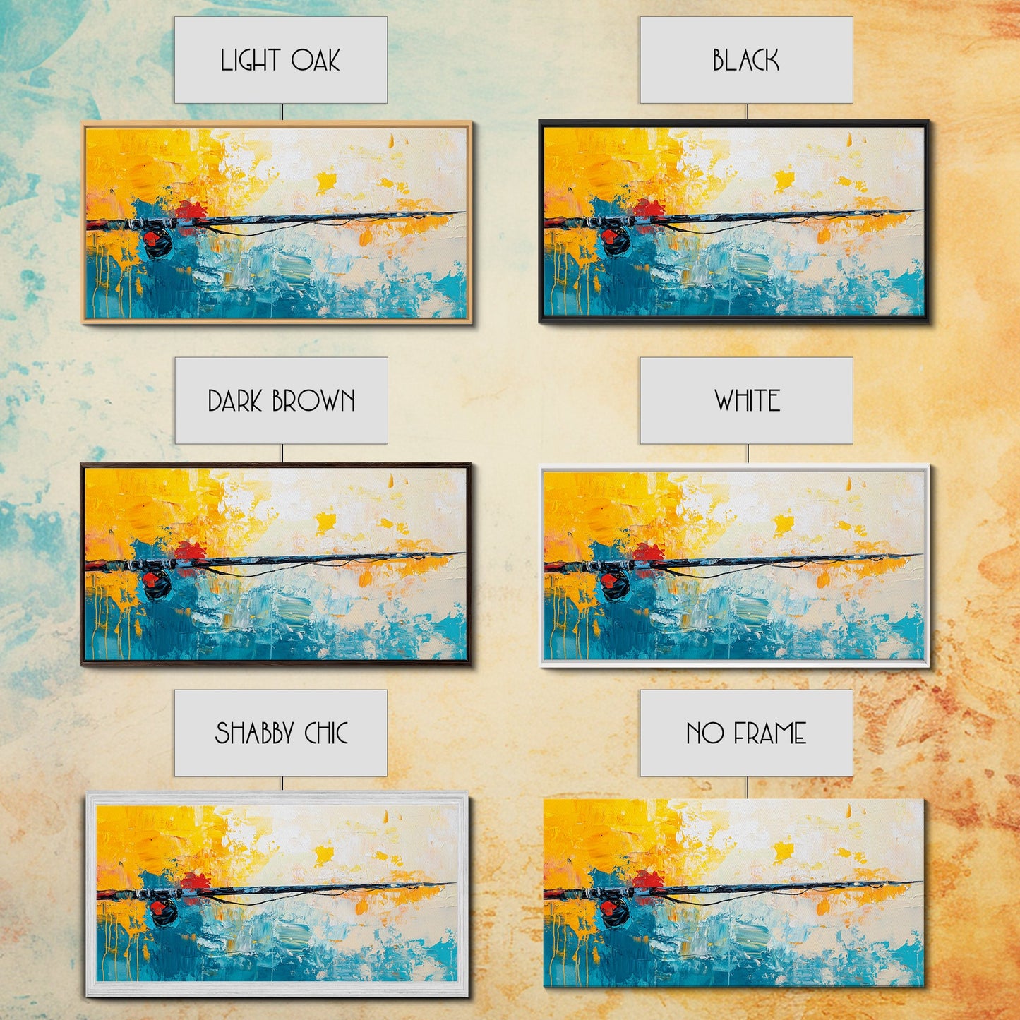 Fishing Rod, fly fishing art, nautical painting, coastal cowgirl wall art, rustic decor, blue and gold wall art, Framed Canvas Print