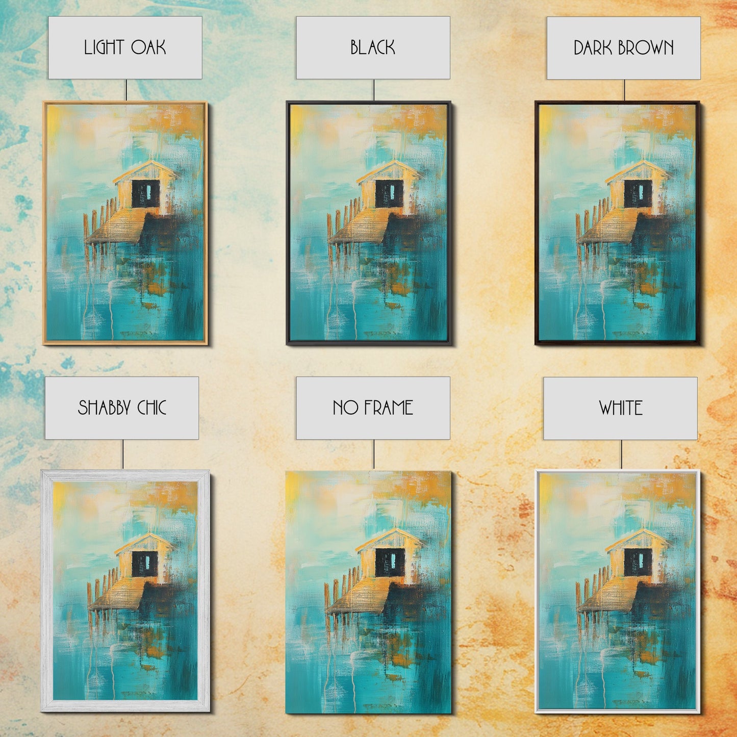 Fishing Shack, Nautical Painting, Coastal Wall Art, Rustic Wall Art, Ocean Art, Living Room Art, Canvas Print, Gift Idea