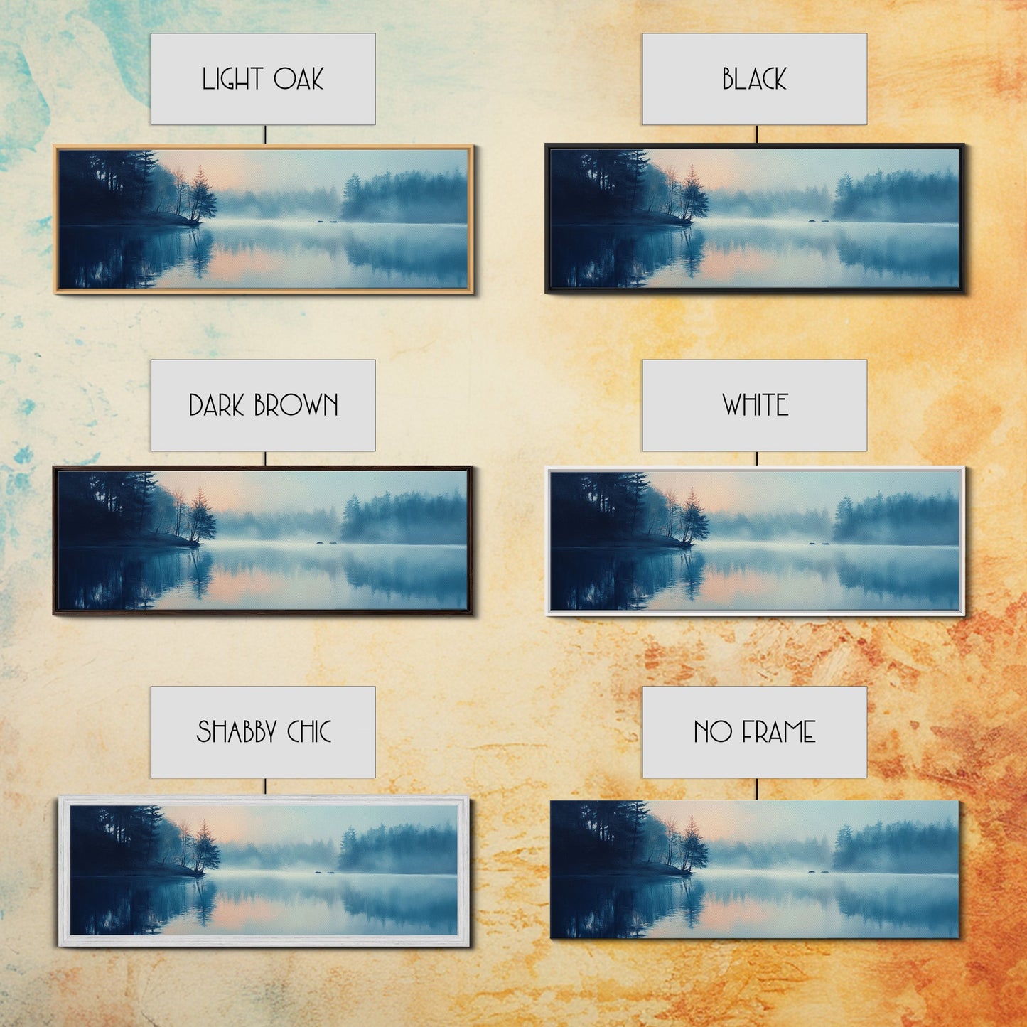 Misty Lake Reflections Canvas Print Tranquil Water Scene, Minimalist Nature Painting, Living Room Art, Serene Wall Decor, Gift Idea