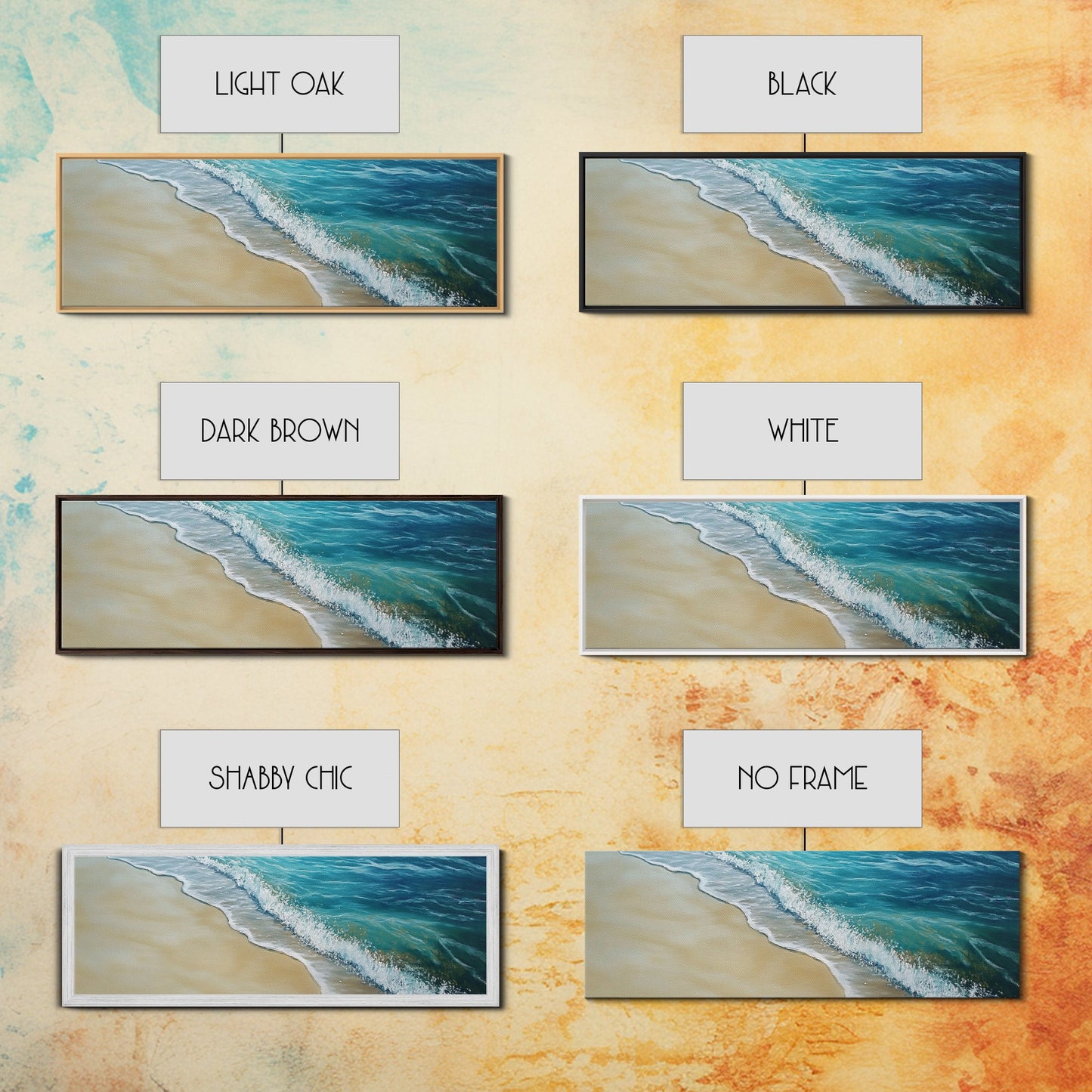 Gentle Ocean Wave Shoreline Canvas Print, Coastal Wall Art, Beach Serenity Painting, Calming Seaside Decor, Zen Living Room Artwork