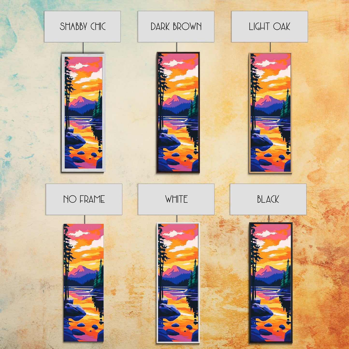 Vibrant Horizon, Fiery Sunset, Framed Canvas Print, Bold Sky Art, Modern Wall Decor, Living Room Accent, Nature Inspired Gift