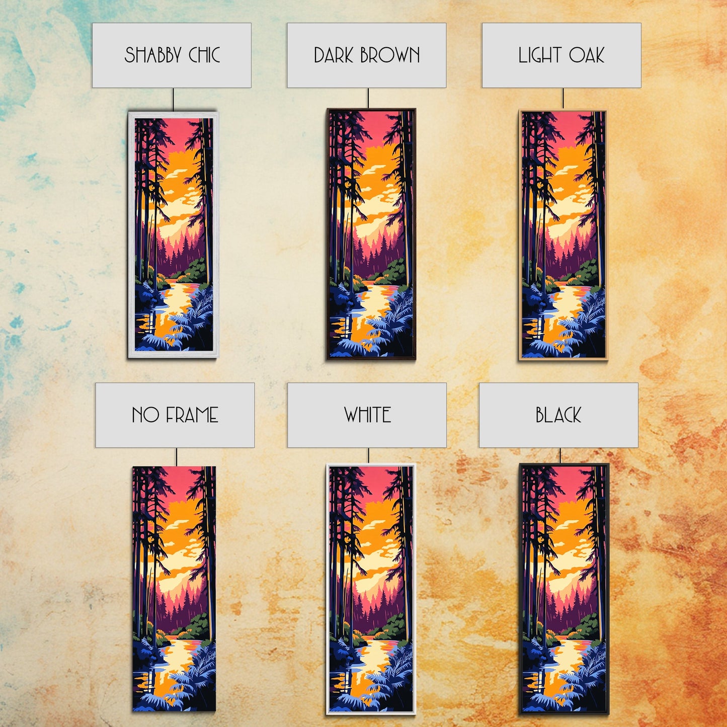 Forest Sunset, Tranquil Nature Art, Woodland Canvas Print, Boho Wall Decor, Autumn Home Art, Living Room Wall Art, Cozy Decor