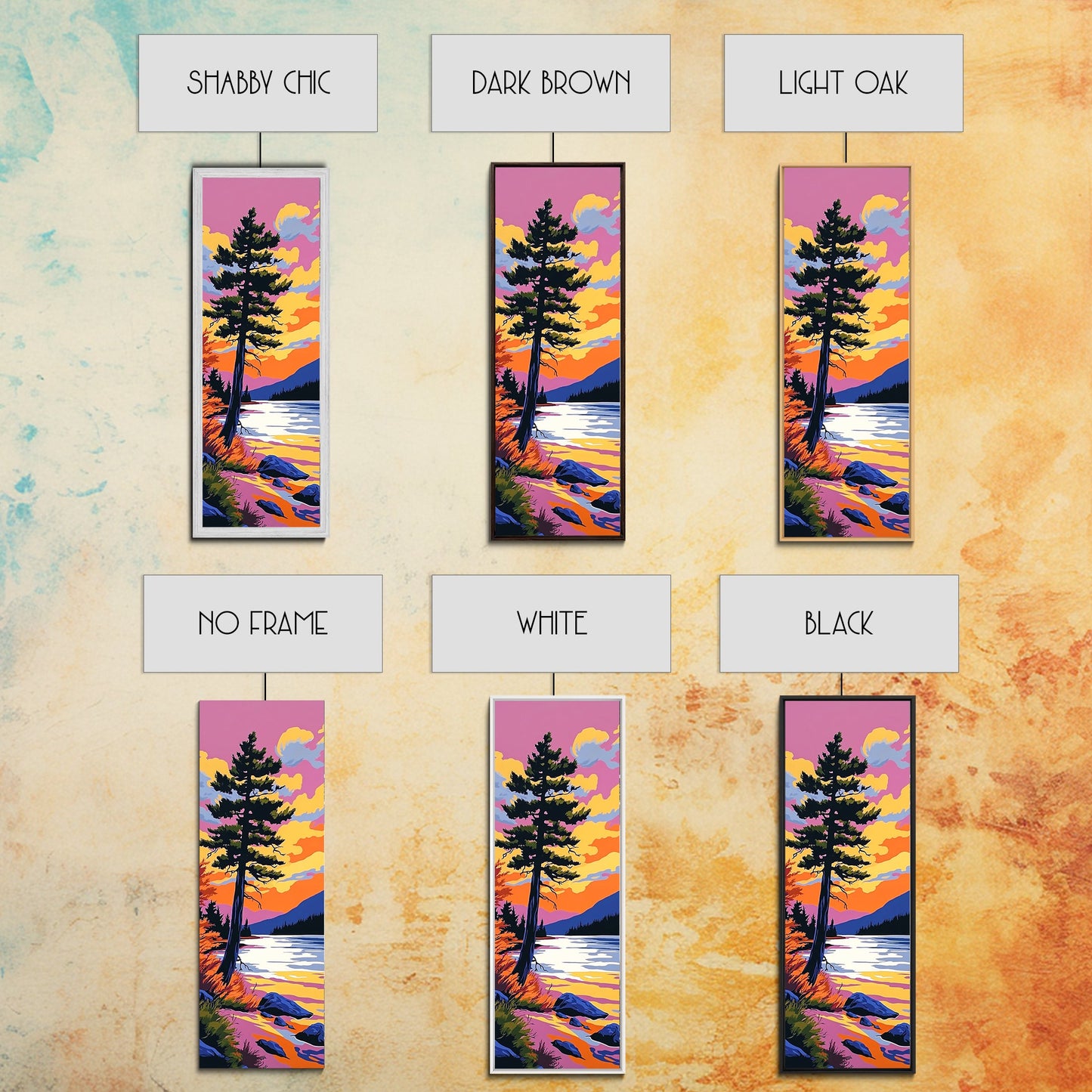 Solitary Pine Tree, Wilderness Art, Scenic Lake View, Outdoor Adventure Canvas Print, Sunset Landscape, Mountain Inspired