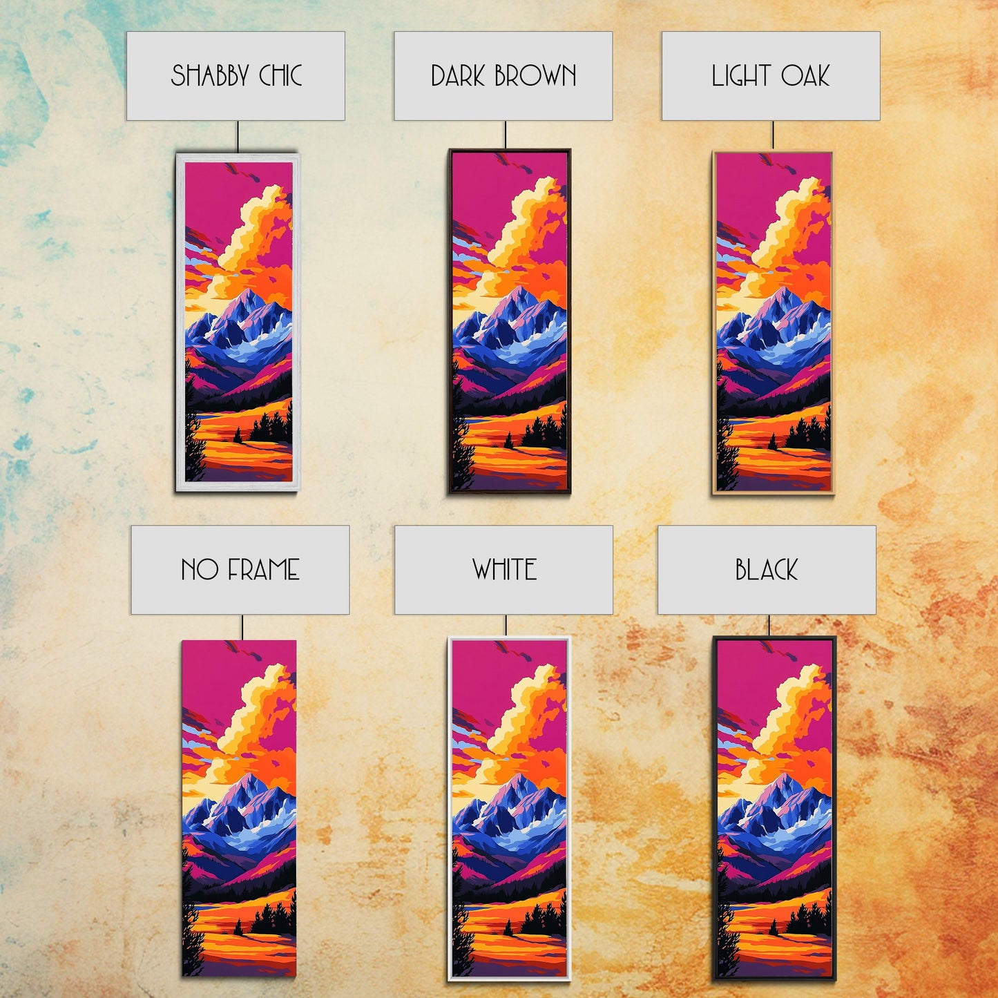 Majestic Peaks, Vibrant Mountain Landscape, Nature-Inspired Home Decor, Office Canvas Print, Wilderness Aesthetic, Gift Idea