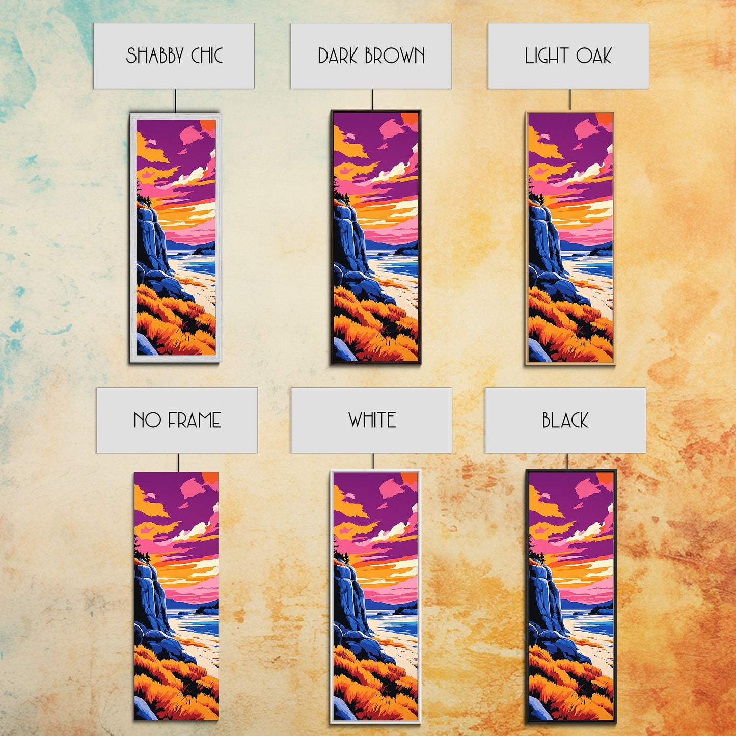 Ocean View, Sunset Sky, Coastal Art, Canvas Print, Living Room Wall Art, Nautical Art, Fall Colors, Bold Home Decor, Gift Idea