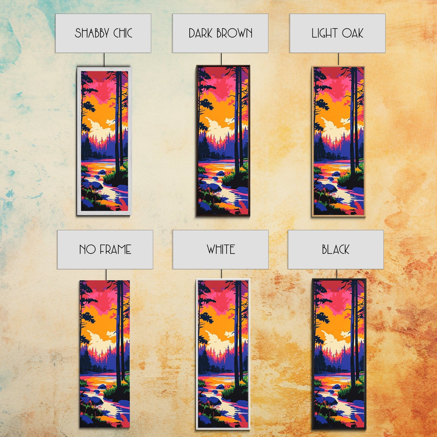 Autumn Forest, River Reflection, Vibrant Nature, Framed Canvas Print, Cabin Wall Art, Cozy Fall Decor, Rustic Retreat, Relaxing