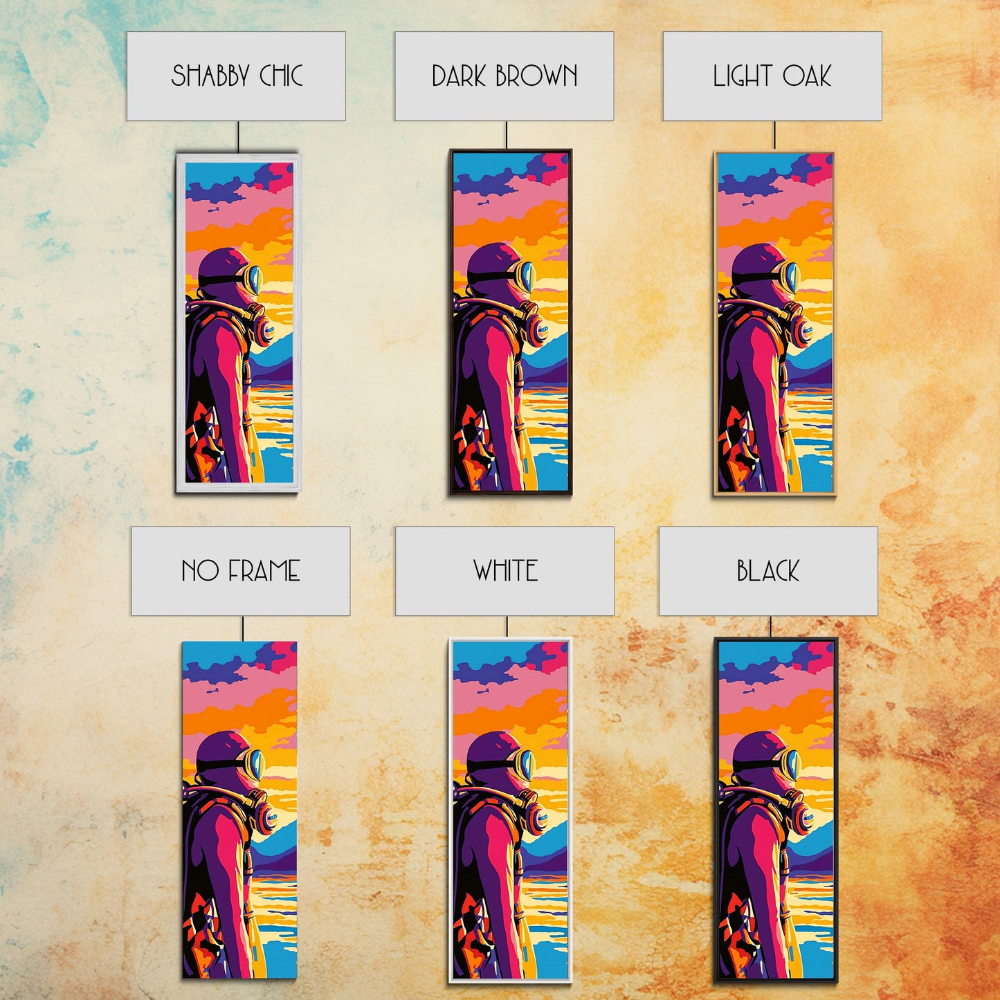 Deep Sea Diver, Adventure Art, Vibrant Ocean Exploration, Canvas Print, Nautical Wall Decor, Coastal Home Art, Unique Gift Idea