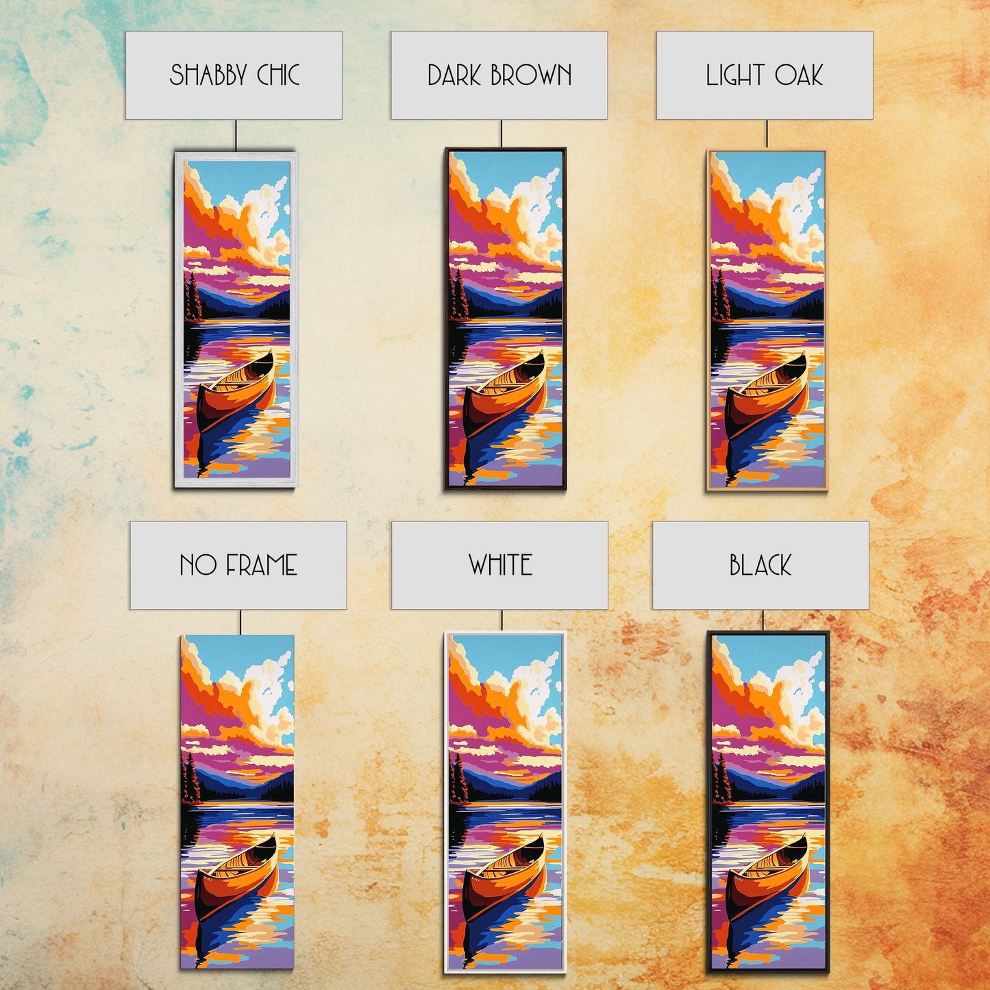 Canoe Reflection, Lake Serenity, Framed Canvas Print, Rustic Cabin Decor, Fall Adventure Art, Wall Hanging, Outdoor Enthusiast Gift