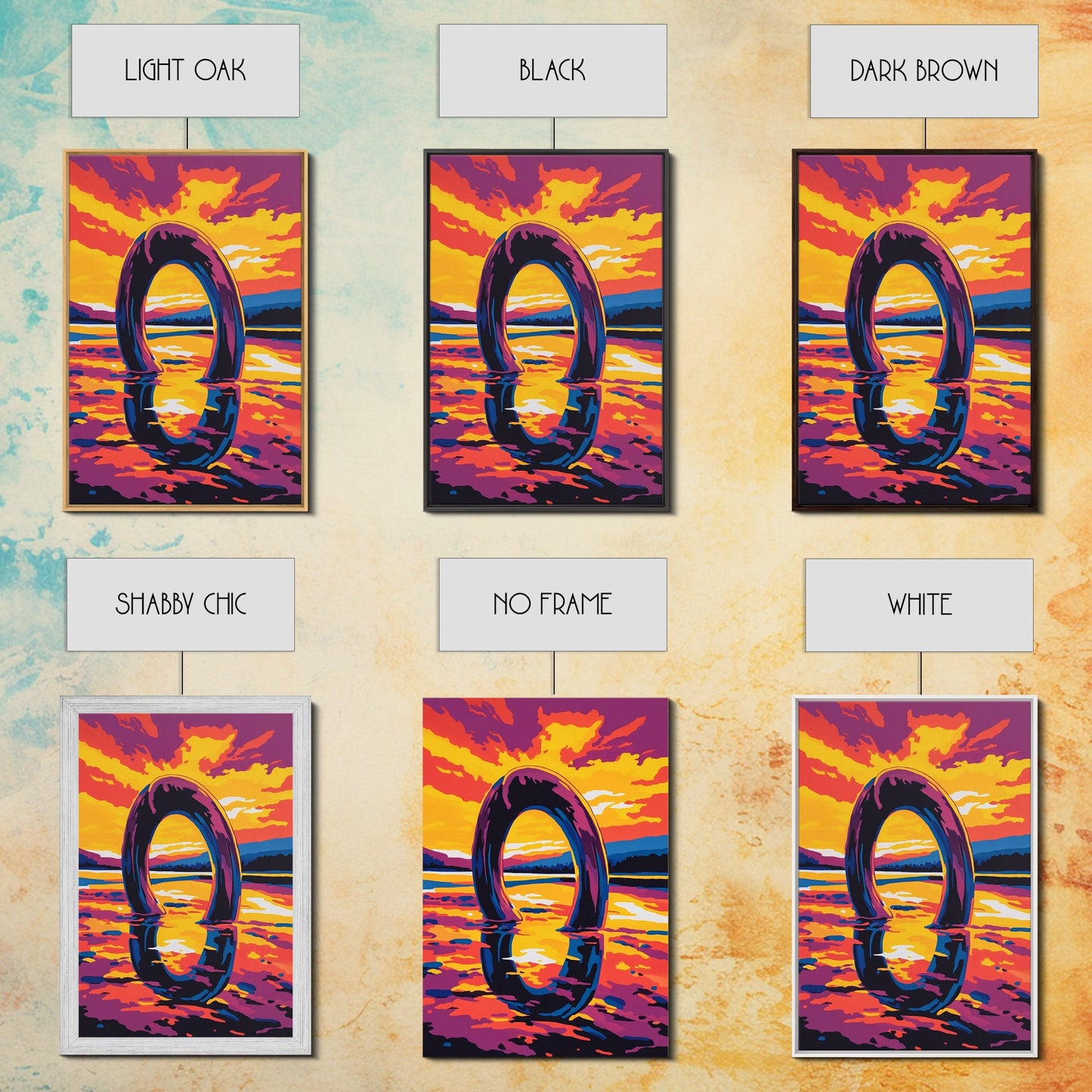 Surreal Loop, Dreamy Sunset, Fantasy Art, Abstract Landscape, Canvas Print, Unique Home Decor, Statement Wall Art, Modern