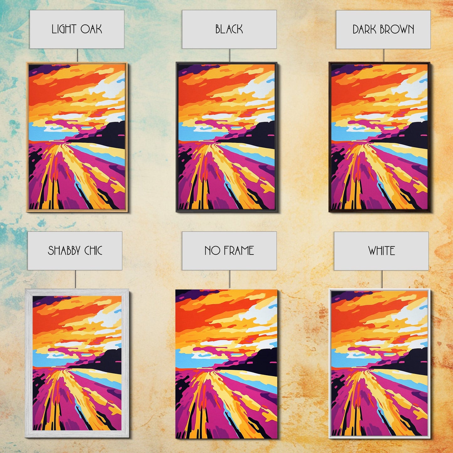 Desert Road, Sunset, Adventure, Canvas Print, Southwest Landscape, Travel Wall Art, Wanderlust Decor, Road Trip, Boho Home Style