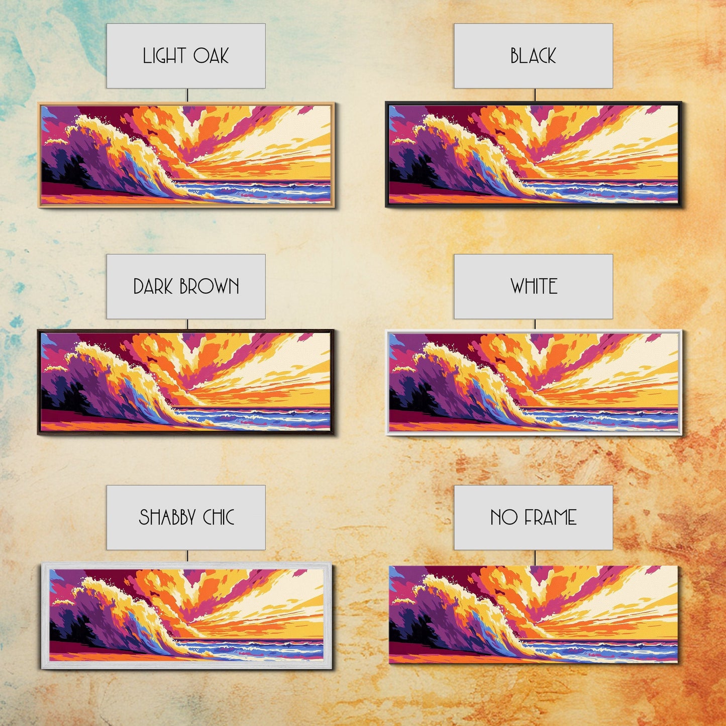 Ocean Wave, Beach Canvas Print, Vibrant Coastal Art, Tropical Wall Art, Framed Canvas Print, Surfing Decor, Colorful Seascape Painting