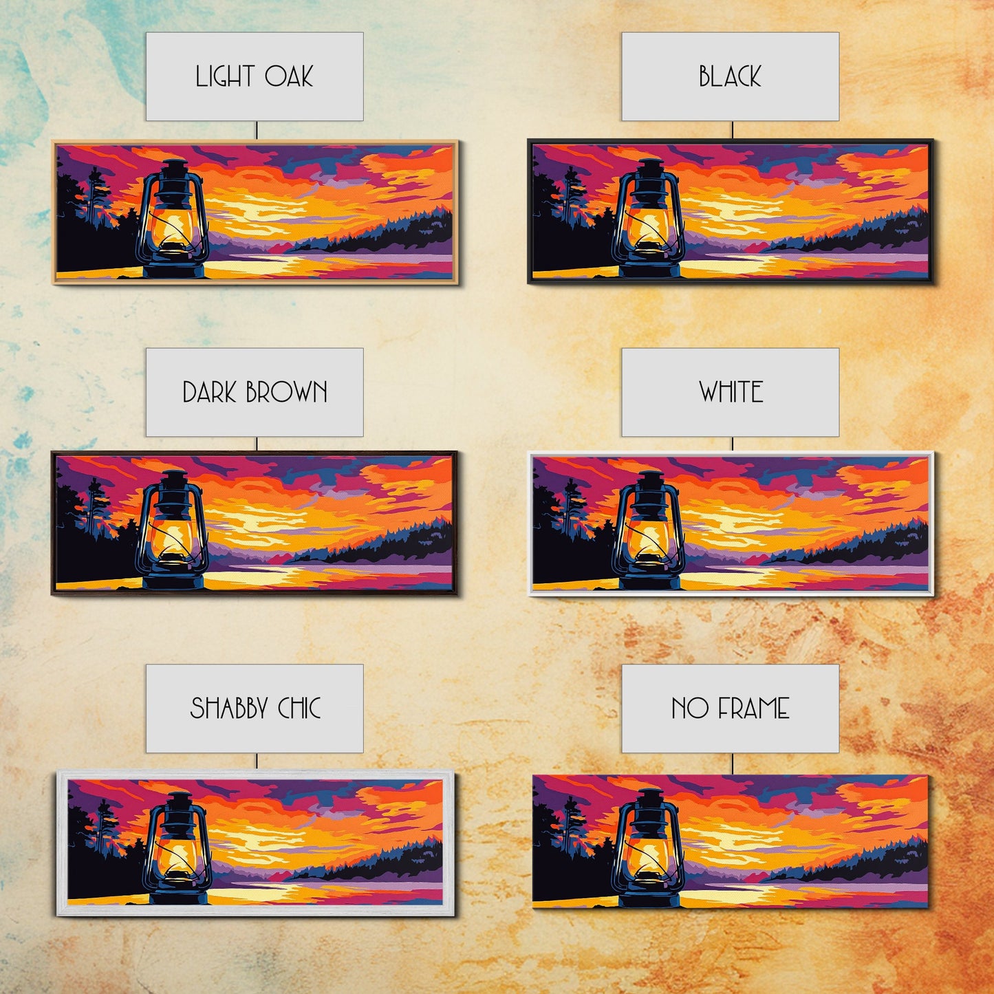 Lantern Glow, Sunset Reflection, Warm Fall Colors, Canvas Print, Cozy Living Room Art, Rustic Nature Decor, Cabin Ambiance, Vibrant Art