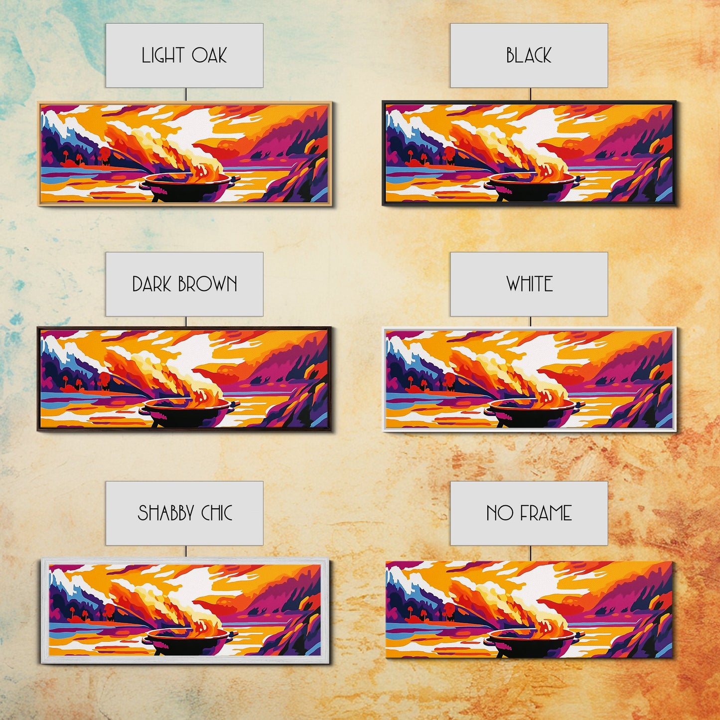 Campfire, Mountain Sunset, Wilderness Art, Canvas Print, Outdoor Enthusiast Gift, Rustic Decor, Living Room Wall Art, Warm Tones