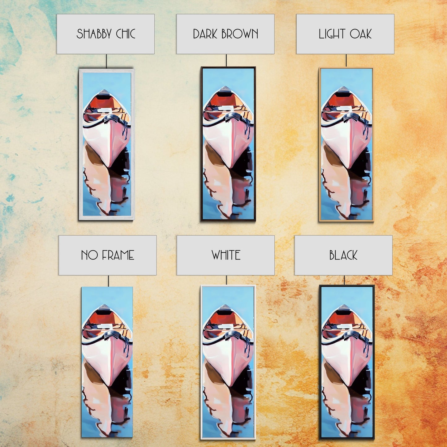 Rowboat Reflection, Lake House Art, Serene Waterscape Painting, Nautical Home Decor, Calm Blue Artwork, Canvas Print