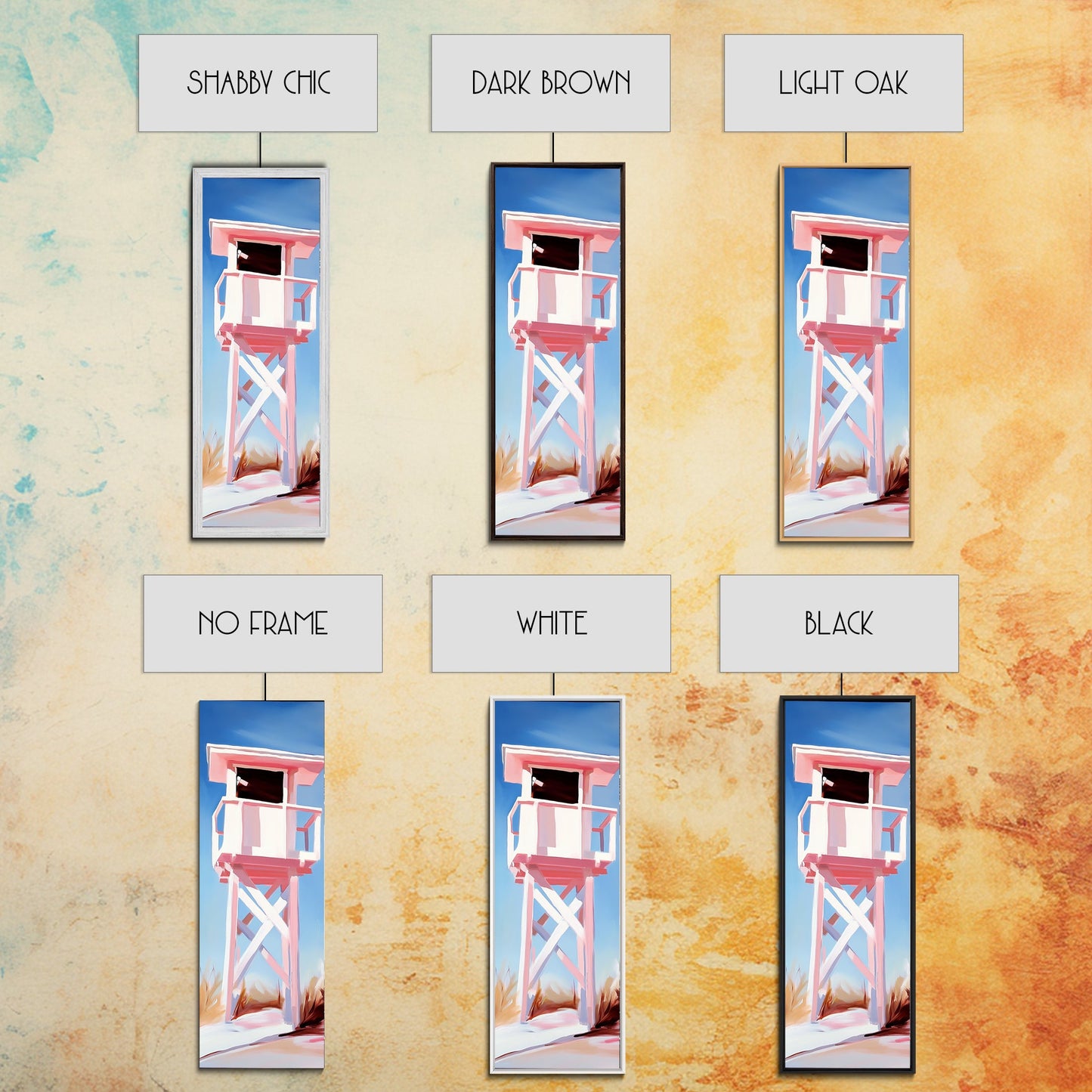 Lifeguard Tower, Beach House Art, Coastal Minimalism, Summer Seascape, Canvas Print, Nautical Theme, Modern Wall Art, Living Room Decor