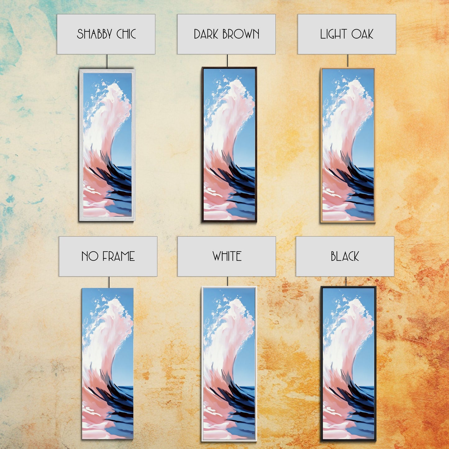 Ocean Wave, Abstract Seascape, Coastal Art, Framed Canvas Print, Modern Beach Wall Art, Minimalist Wave Painting, Living Room Wall Art