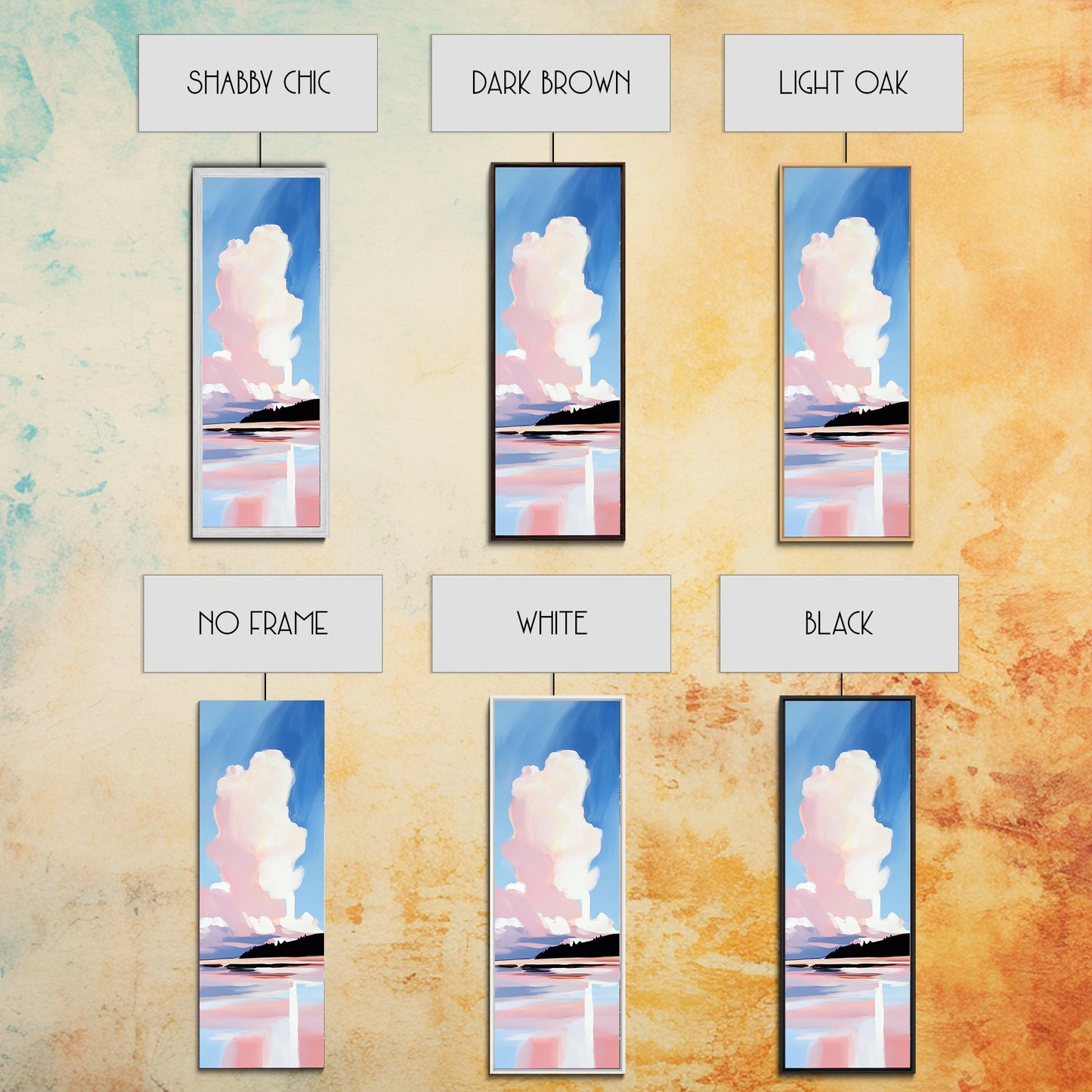 Sunset Clouds, Dreamy Sky, Soft Pastel, Aesthetic Landscape, Minimalist Art, Calm Atmosphere, Living Room, Canvas Print