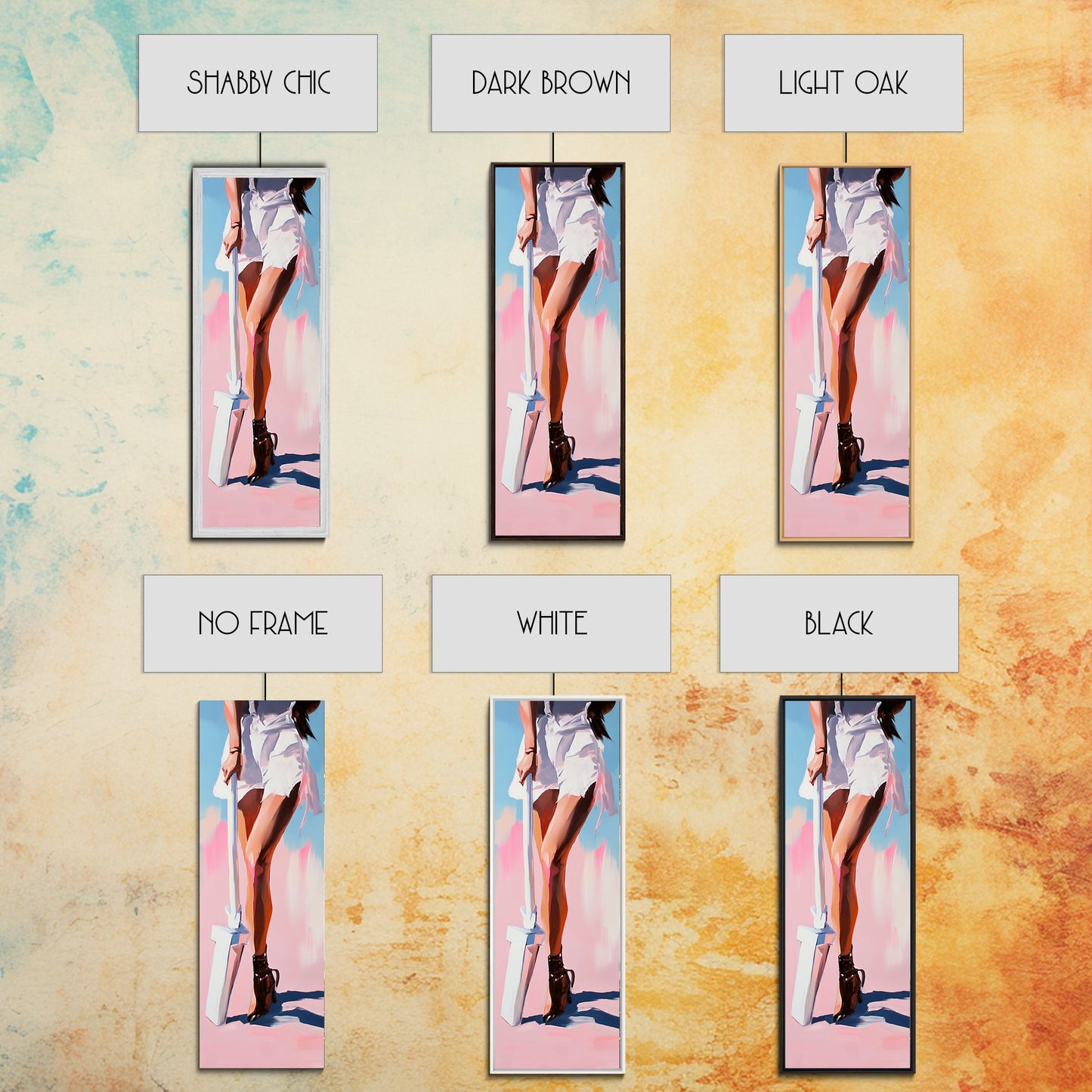 Beach Legs, Summer Vibes, Fashion Wall Art, Modern Minimalist Decor, Coastal Aesthetic, Chic Home Style, Framed Canvas Print