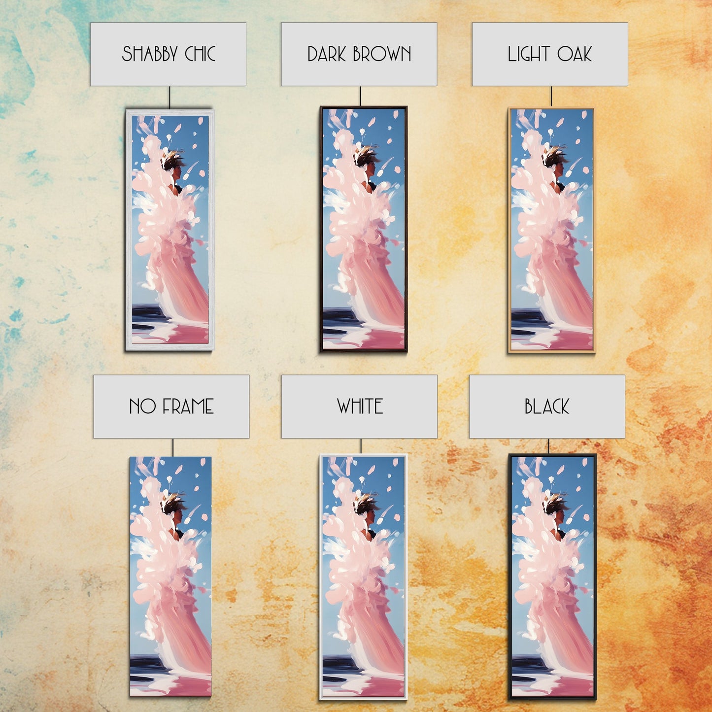 Ocean Splash, Surfer Girl, Dynamic Beach Art, Coastal Living, Vibrant Water Painting, Energetic Waves, Framed Canvas Print