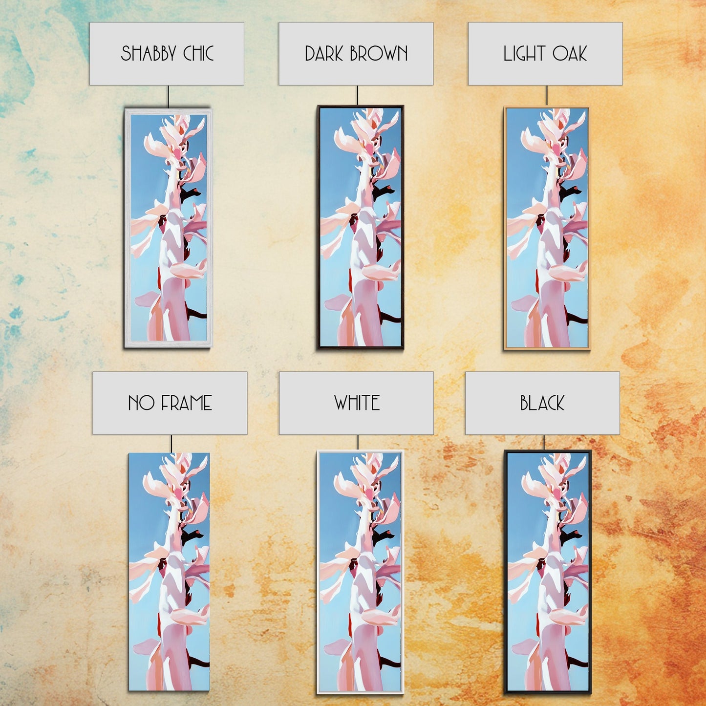 Pink Bloom, Floral Wall Art, Botanical Print, Framed Canvas Print, Modern Aesthetic, Minimalist Decor, Bedroom Art, Boho Artwork