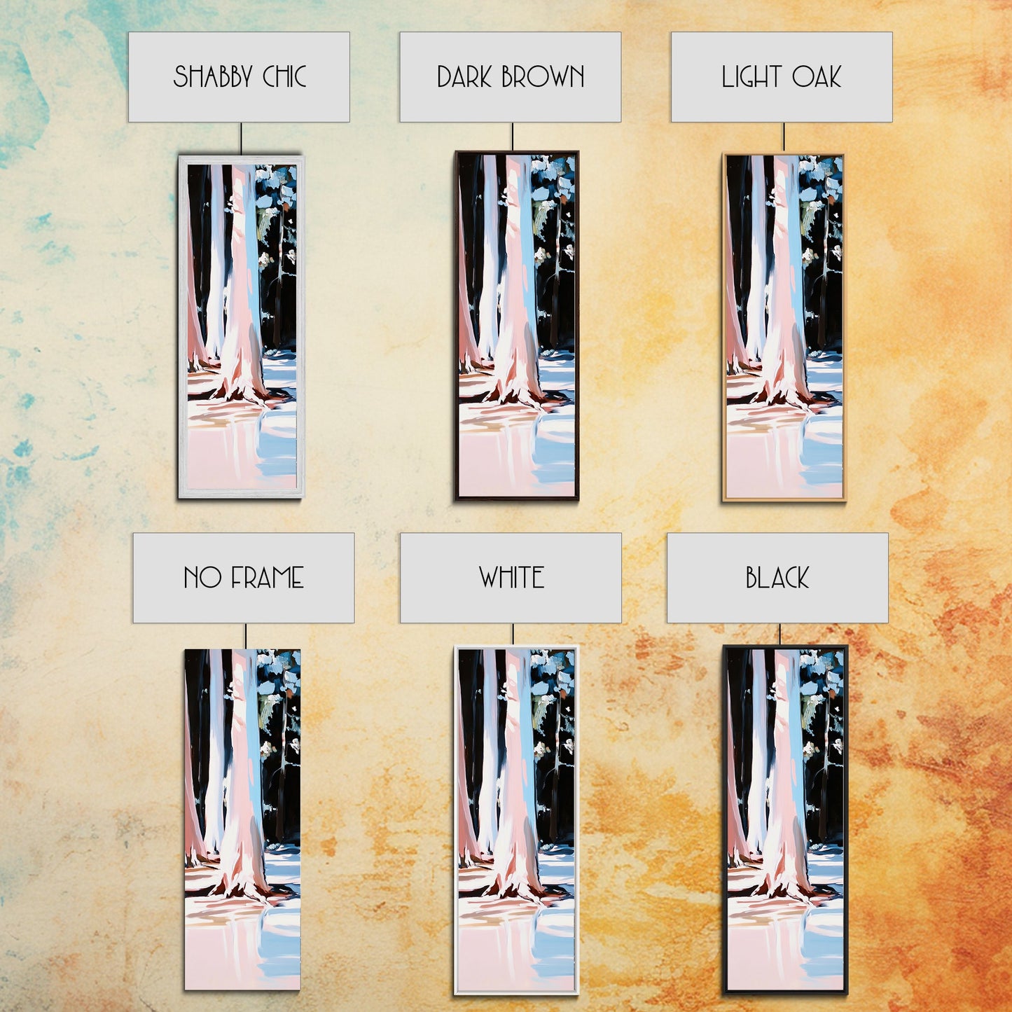 Winter Forest, Snowy Trees, Nature Wall Art, Framed Canvas Print, Minimalist Design, Living Room Decor, Cozy Winter Aesthetic