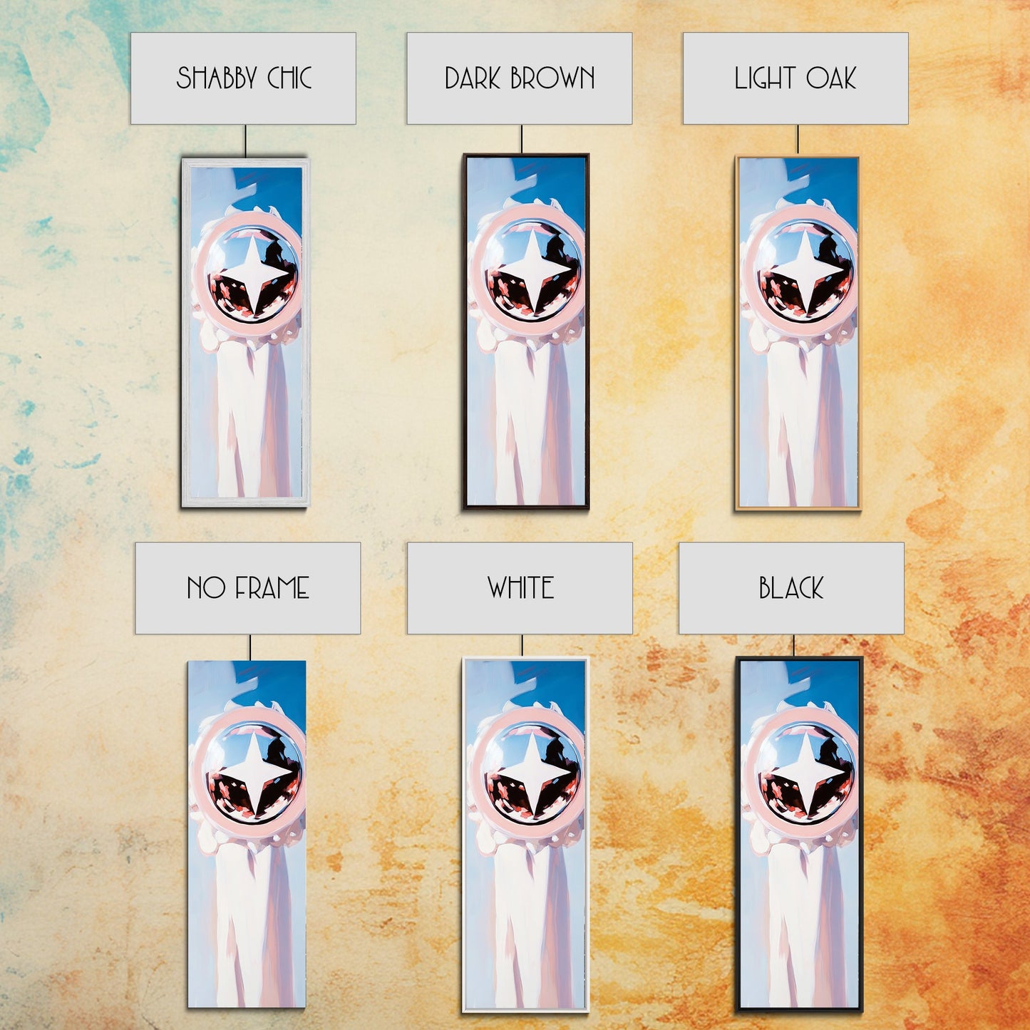 Star Reflection, Abstract Symbol, Modern Wall Art, Framed Canvas Print, Minimalist Aesthetic, Unique Decor, Contemporary Style