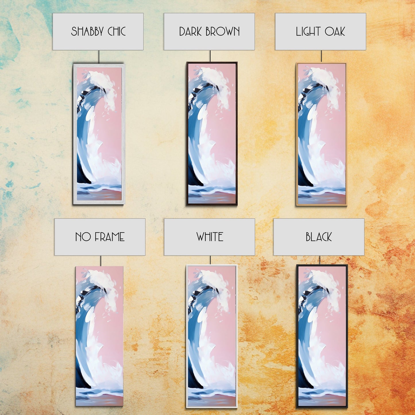 Pink Wave, Surfing Wall Art, Coastal Energy, Abstract Seascape, Ocean Motion, Beach Inspired Framed Canvas Print, Minimalist Home Decor