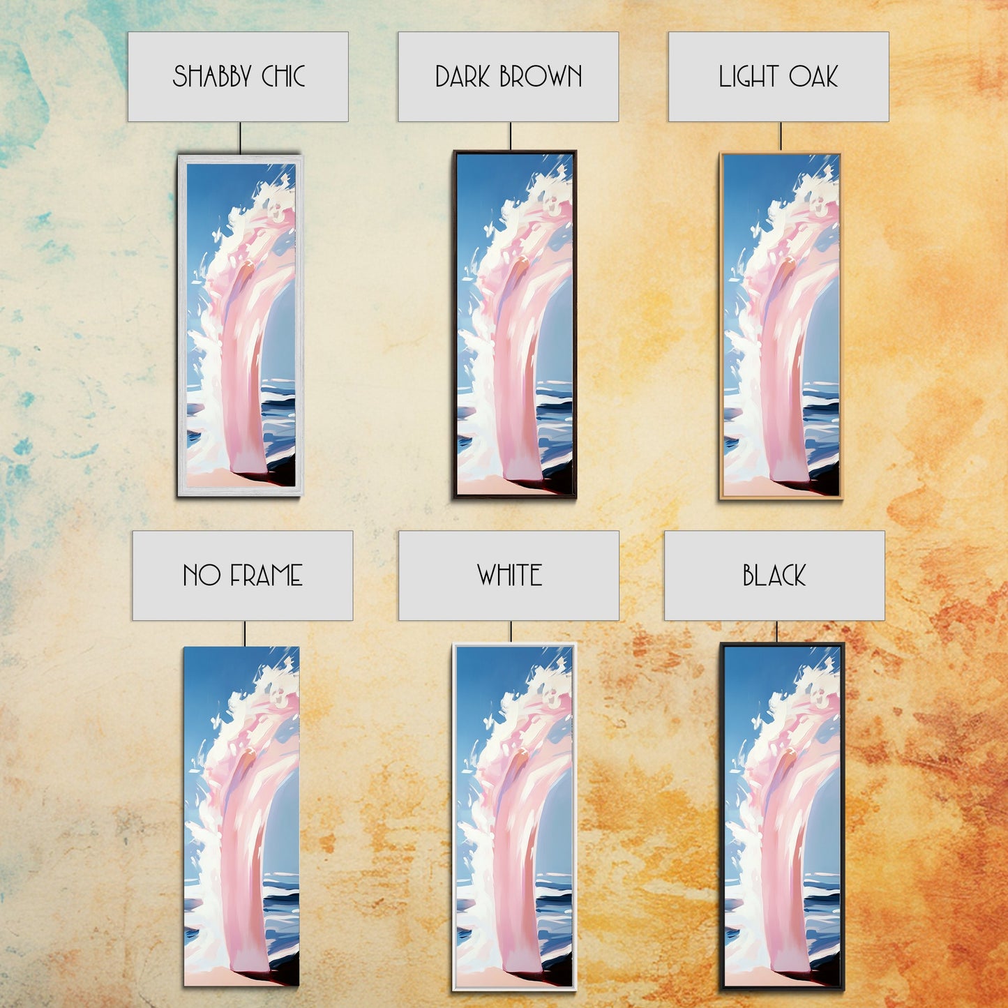 Ocean Wave Painting, Coastal Wall Art, Beach House Decor, Abstract Seascape, Nautical Art, Modern Living Room, Framed Canvas Print