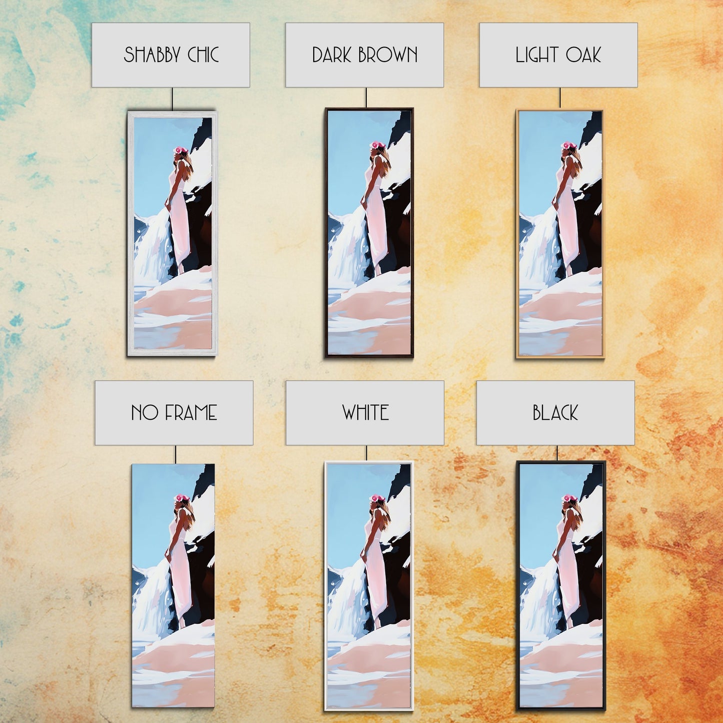 Woman in Nature, Ocean View, Beach Scene, Canvas Print, Romantic Art, Soft Aesthetic, Minimalist Wall Art, Feminine Energy, Serene Mood