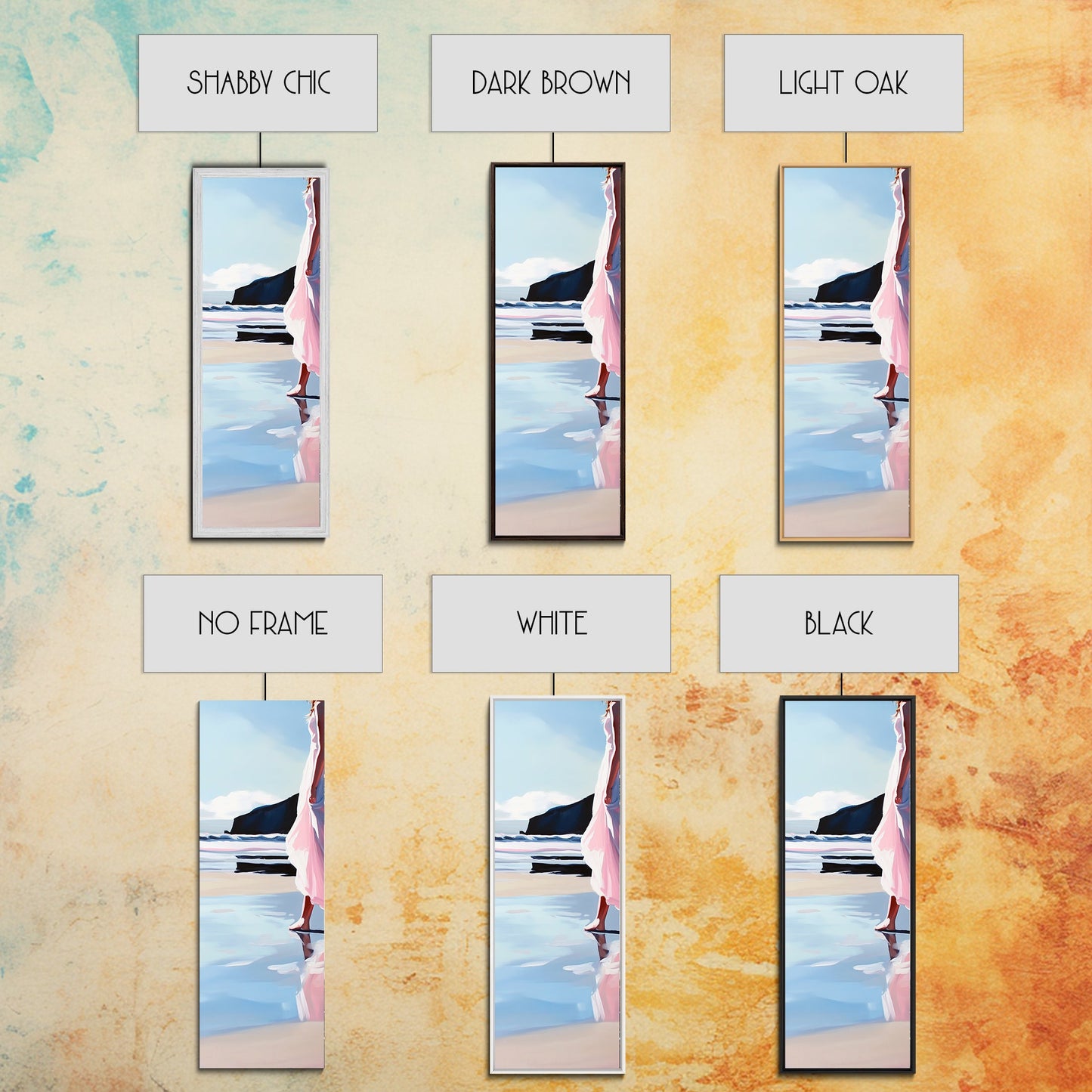 Woman by Ocean, Coastal Art, Canvas Print, Romantic Seascape, Minimalist Decor, Modern Art, Pastel Beach Scene, Living Room Wall Art