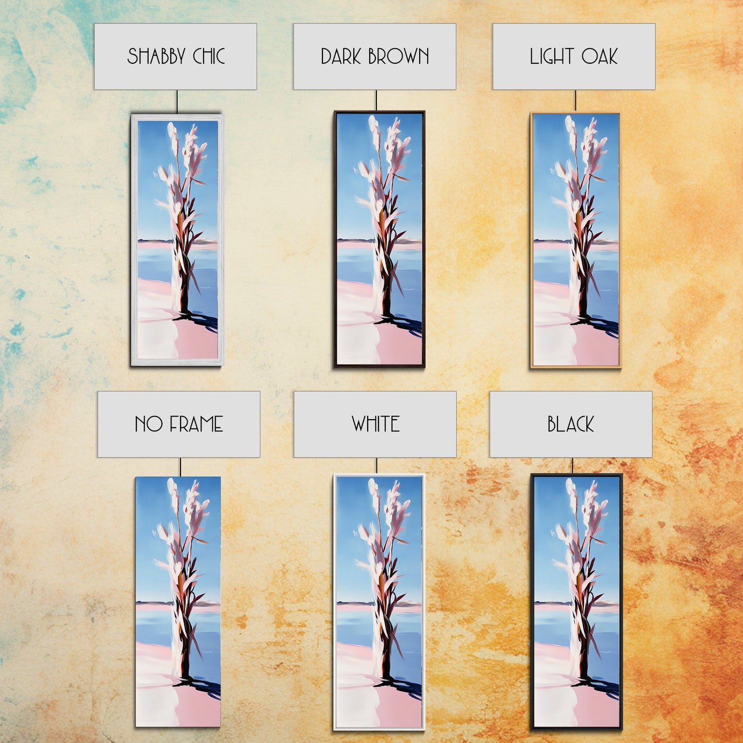 Desert Blossom, Modern Botanical, Pastel Wall Art, Canvas Print, Feminine Nature Decor, Soft Boho Aesthetic, Bedroom Wall Decor