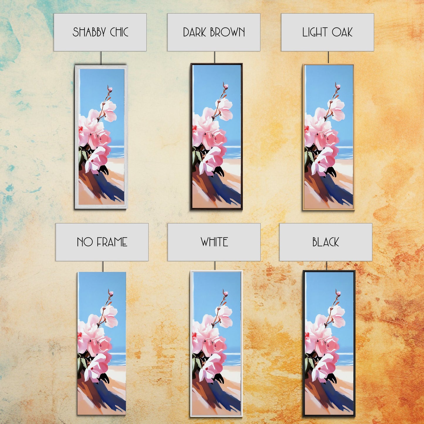 Pink Blooms, Floral Wall Art, Coastal Flower Decor, Living Room Print, Nature Art, Modern Botanical, Canvas Print, Minimalist Art