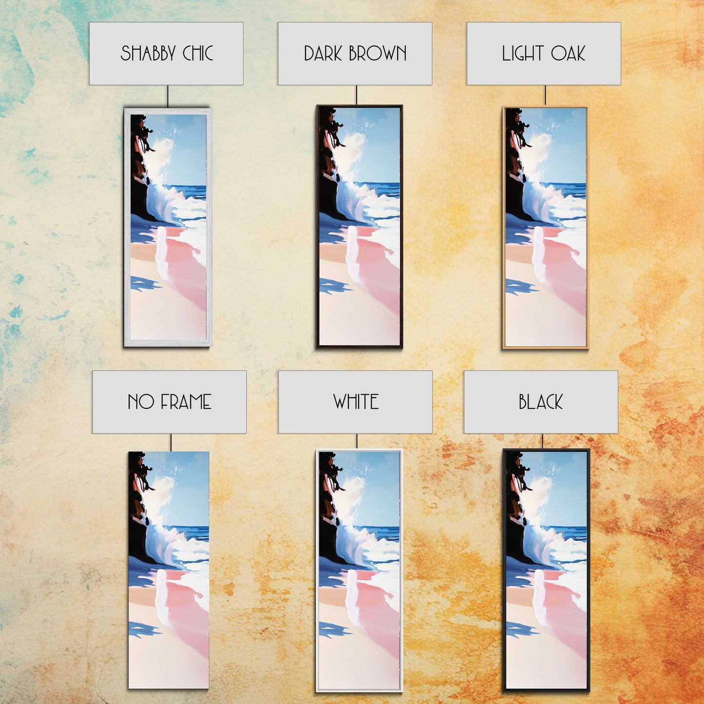 Meereswelle, Küstenkunst, moderne Meereslandschaft, blaue Wanddekoration, Wohnzimmerbild, minimalistische Kunst, Leinwanddruck, maritimer Stil