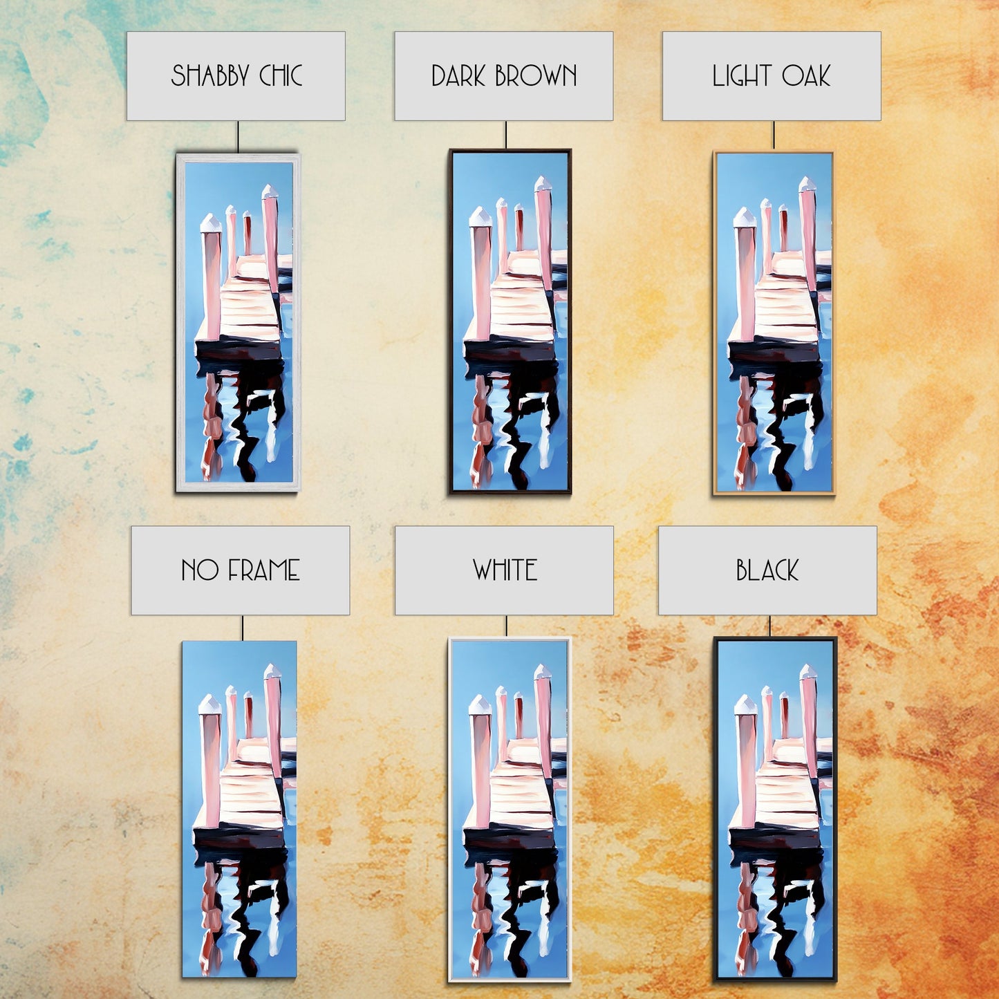 Dock Reflection, Nautical Decor, Seaside Wall Art, Canvas Print, Minimalist Art, Coastal Aesthetic, Blue Wall Art, Modern Home Decor