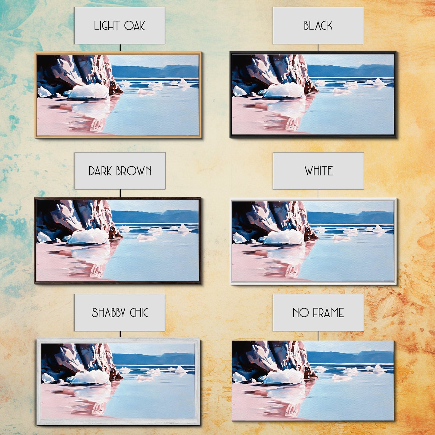 Reflections, Winter Seascape, Arctic Art, Canvas Print, Coastal Wall Decor, Living Room Art, Minimalist Landscape, Nature Painting