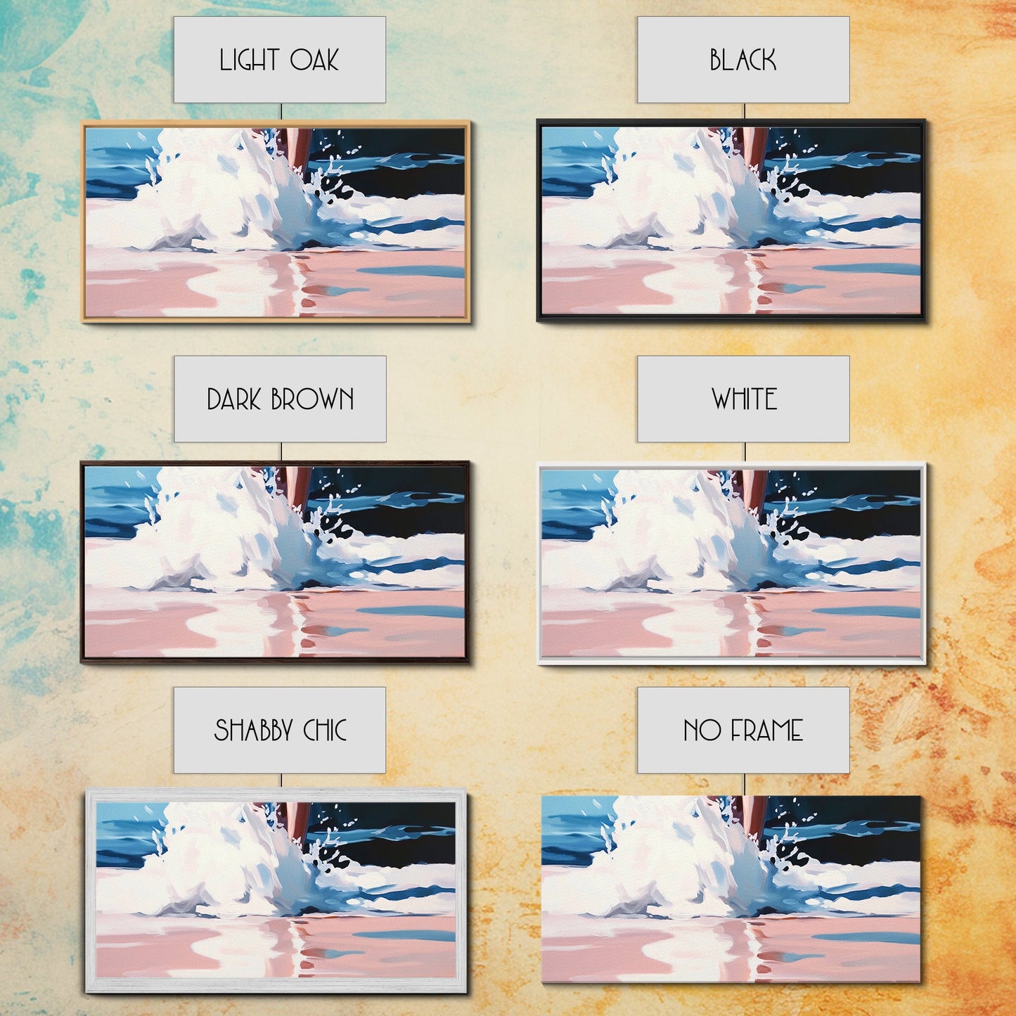 Meereswellen-Spritzer, Küsten-Surf-Druck, Dynamische Strandwandkunst, Maritime Meeresdekoration, Moderne blaue Ästhetik, Badezimmer-Leinwanddruck