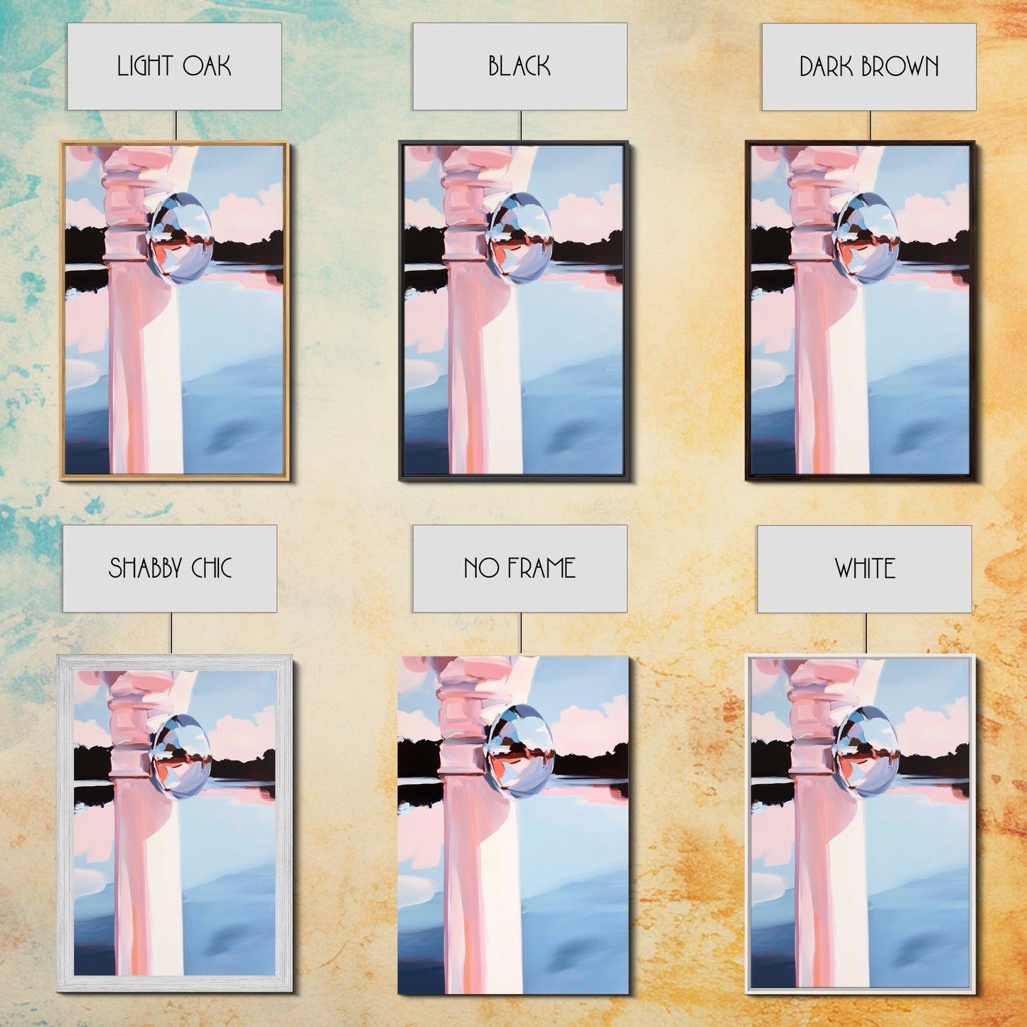 Reflective Sphere, Abstract Art, Minimalist Decor, Modern Aesthetic, Pastel Painting, Contemporary Wall Art, Canvas Print, Office Decor