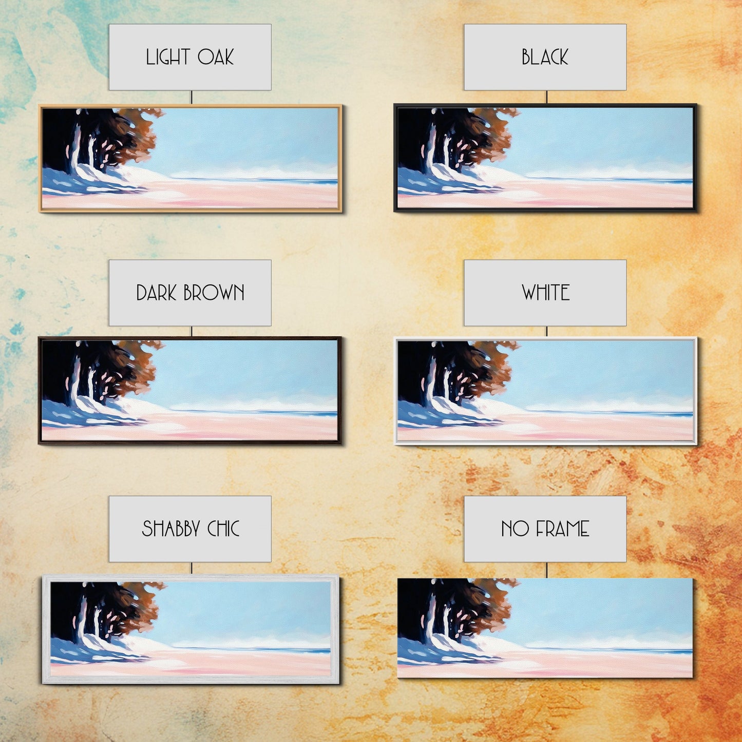 Tranquil Horizon, Minimalist Seascape, Coastal Escape, Soft Pastel Beach, Canvas Print, Relaxing Living Room Wall Art, Boho Decor