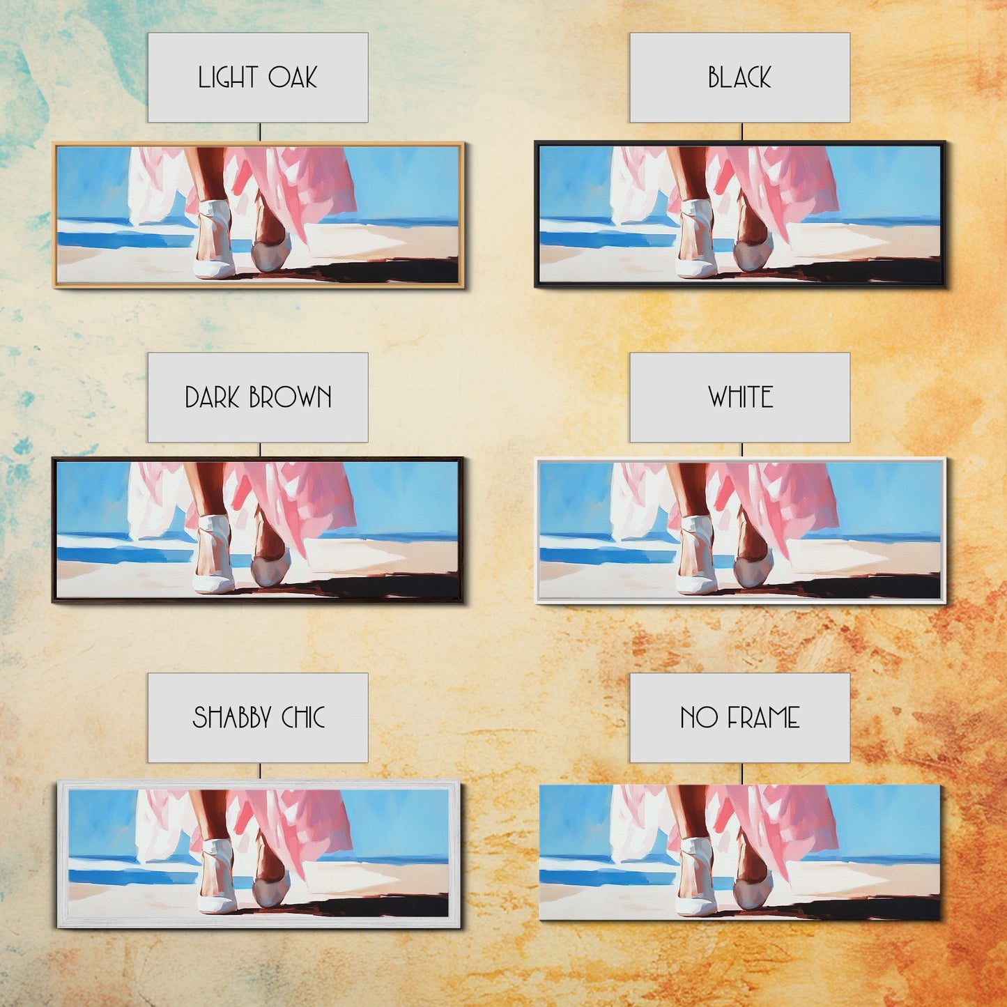 Walking on Beach, Pink Skirt, Ocean Waves, Coastal Feminine Art, Elegant Wall Decor, Canvas Print, Bedroom Wall Art, Summer Aesthetic