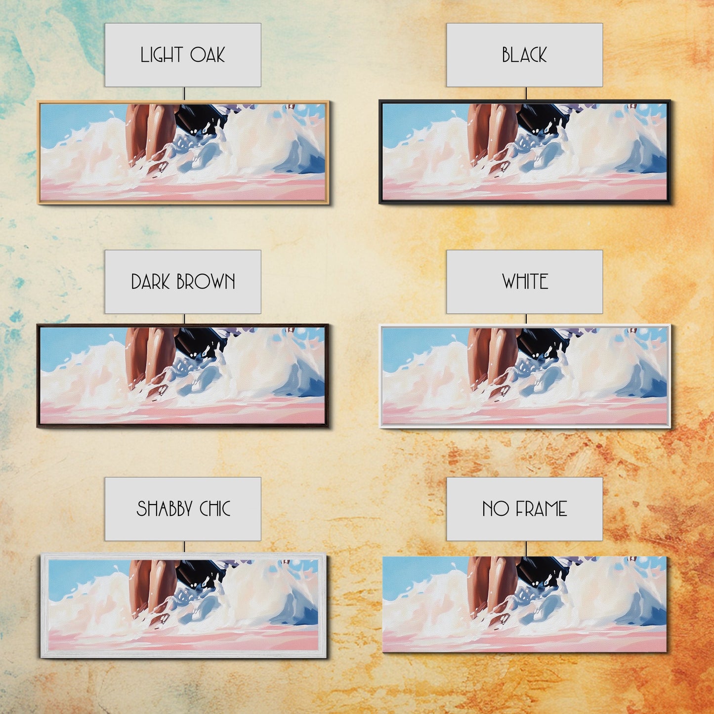 Ocean Waves, Coastal Art, Beach Vibes, Living Room Wall Art, Modern Seascape, Minimalist Art, Framed Canvas Print, Nautical Decor